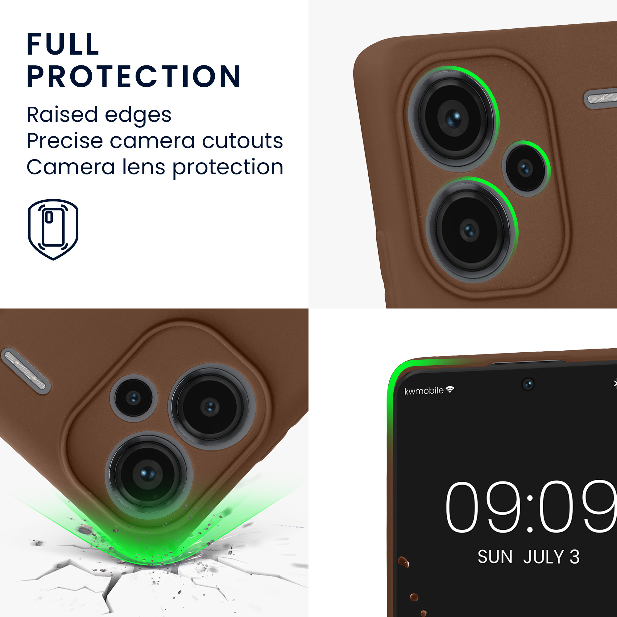 Pouzdro pro Xiaomi Redmi Note 13 Pro+ 5G / Redmi Note 13 Pro Plus 5G kwmobile tenké TPU - čokoládová