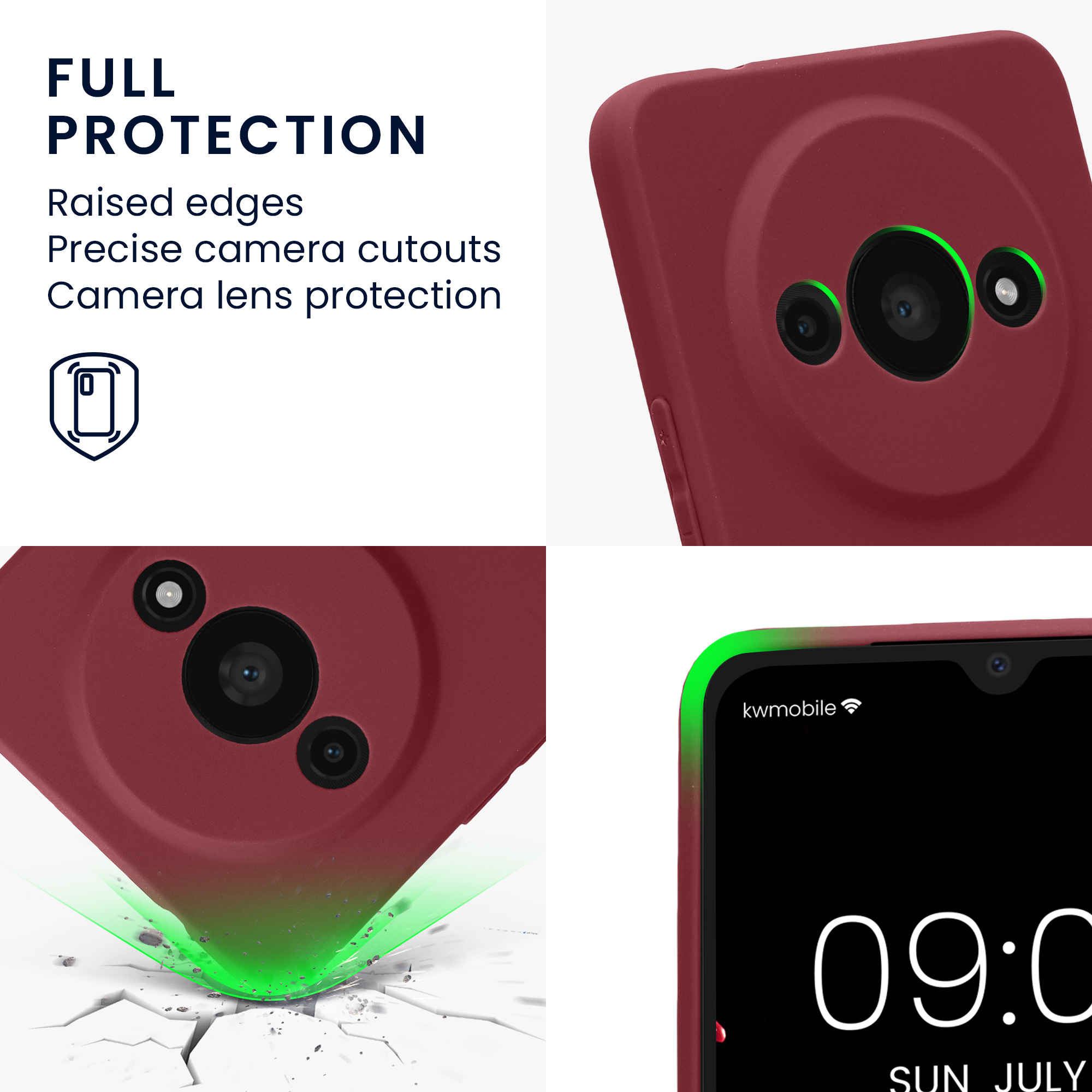 Kryt Xiaomi Redmi A3 silikonový TPU červená kwmobile