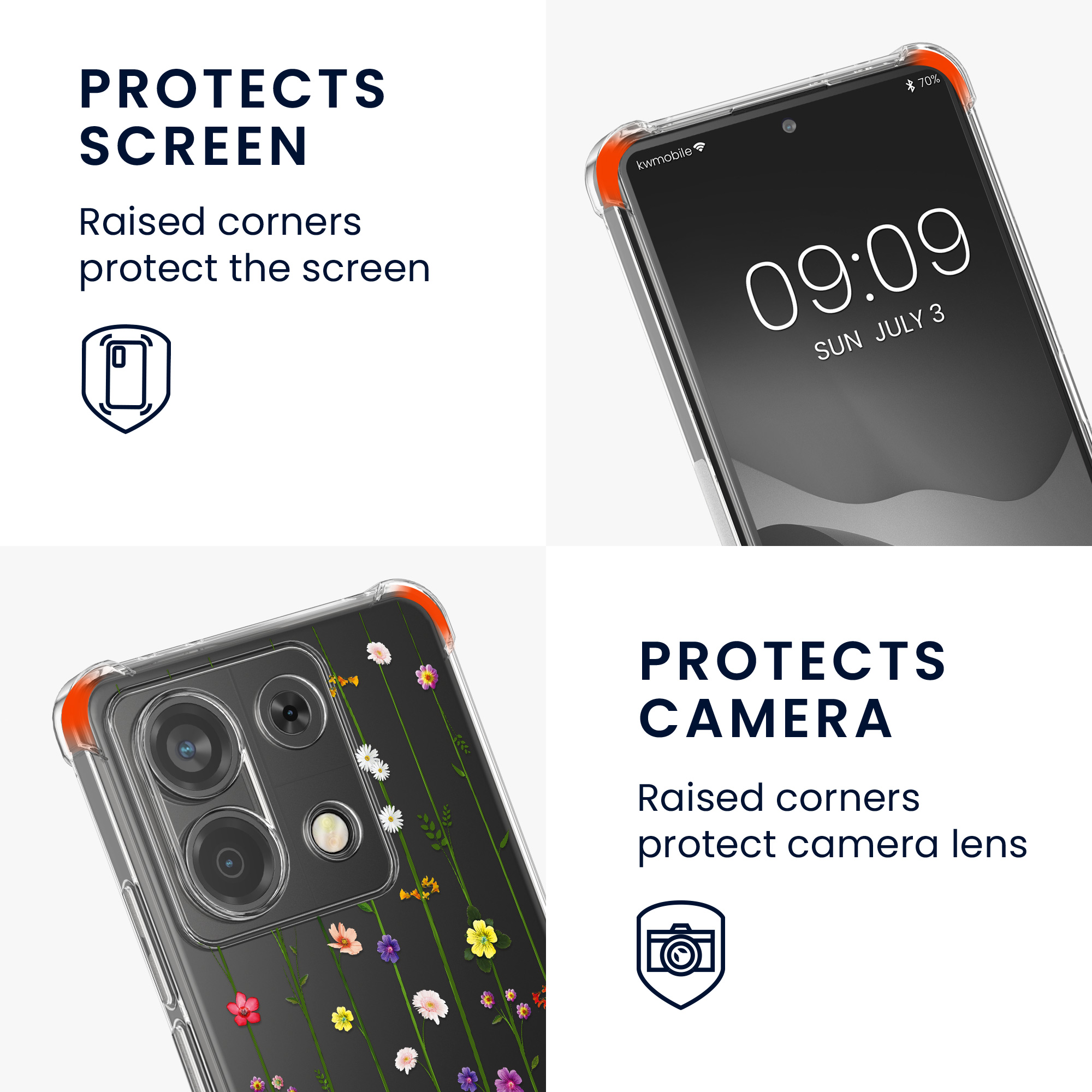 Kryt Xiaomi Redmi Note 13 Pro 5G crossbody popruh divoké kvítí - vícebarevná kwmobile