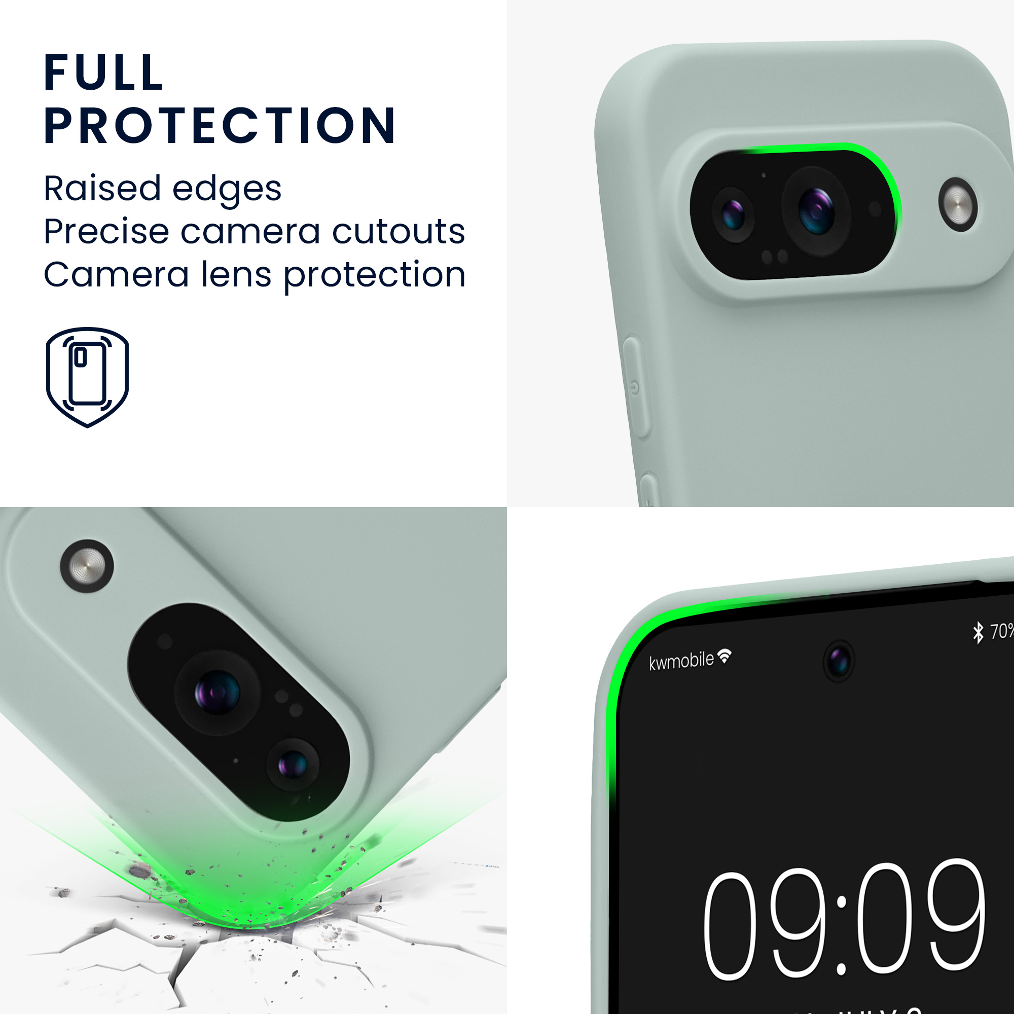 Kryt na mobil kwmobile pro Google Pixel 9 - Cool Mint