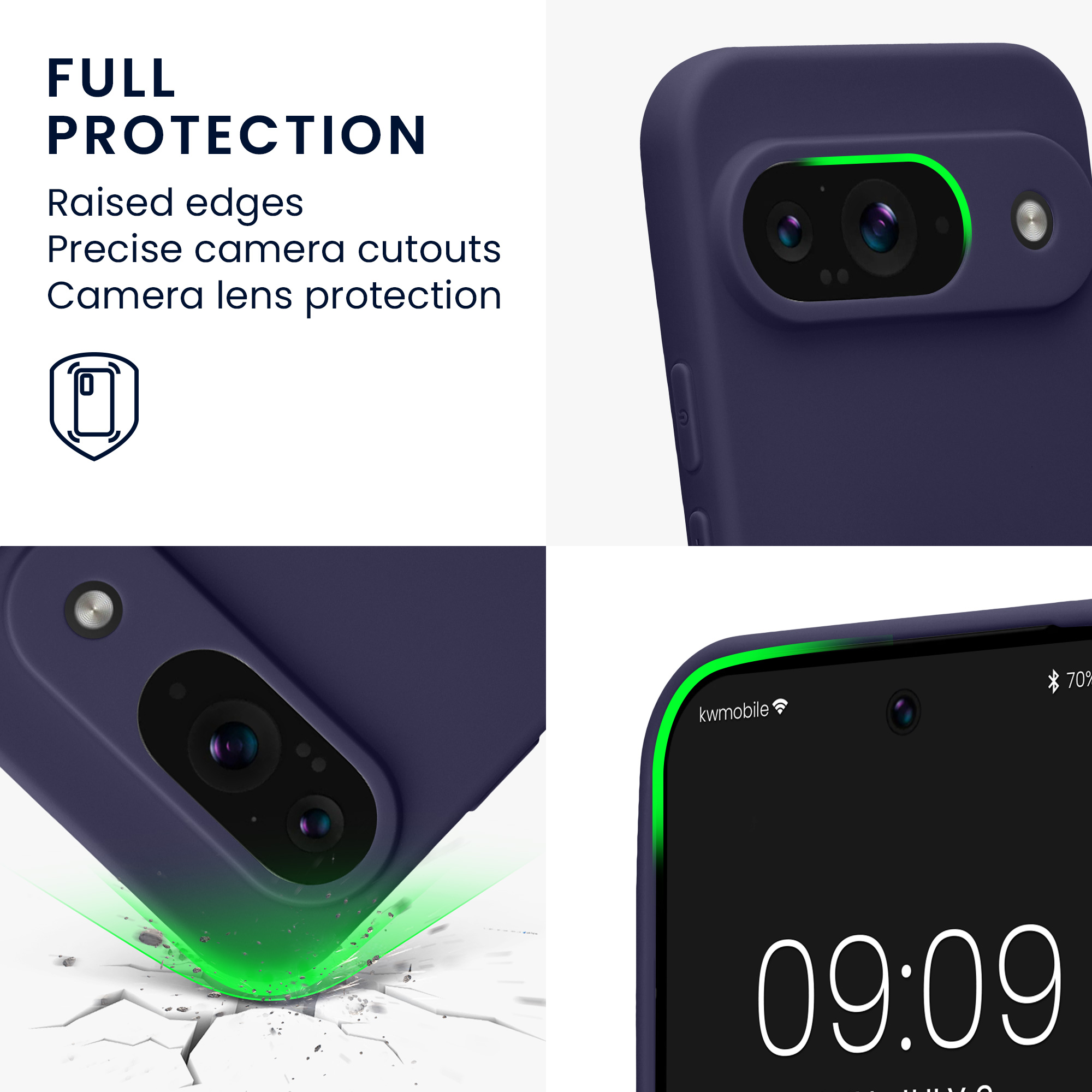 Kryt na mobil kwmobile pro Google Pixel 9 - tmavě modrá Deep Ocean