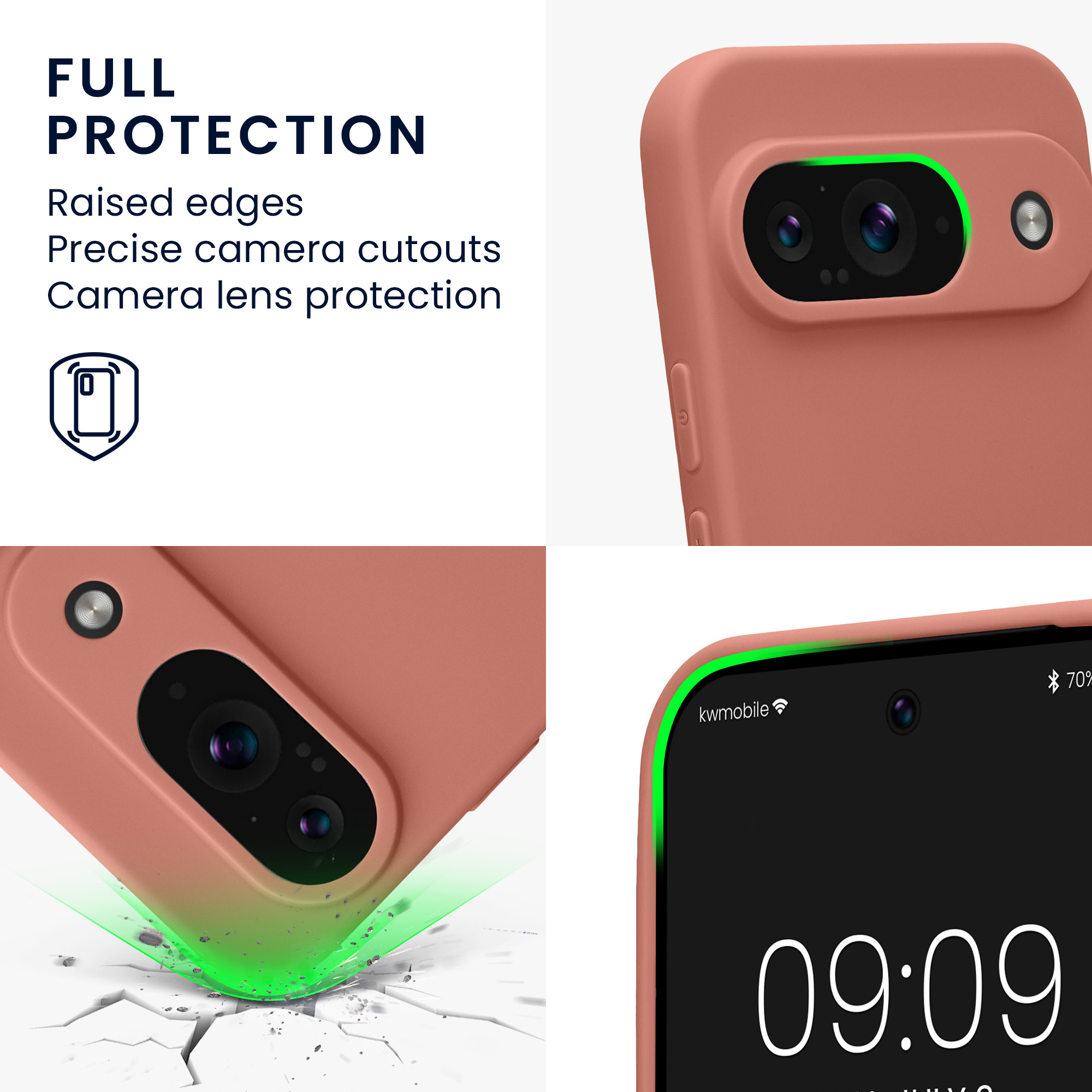 Kryt na mobil kwmobile pro Google Pixel 9 - Winter Rose