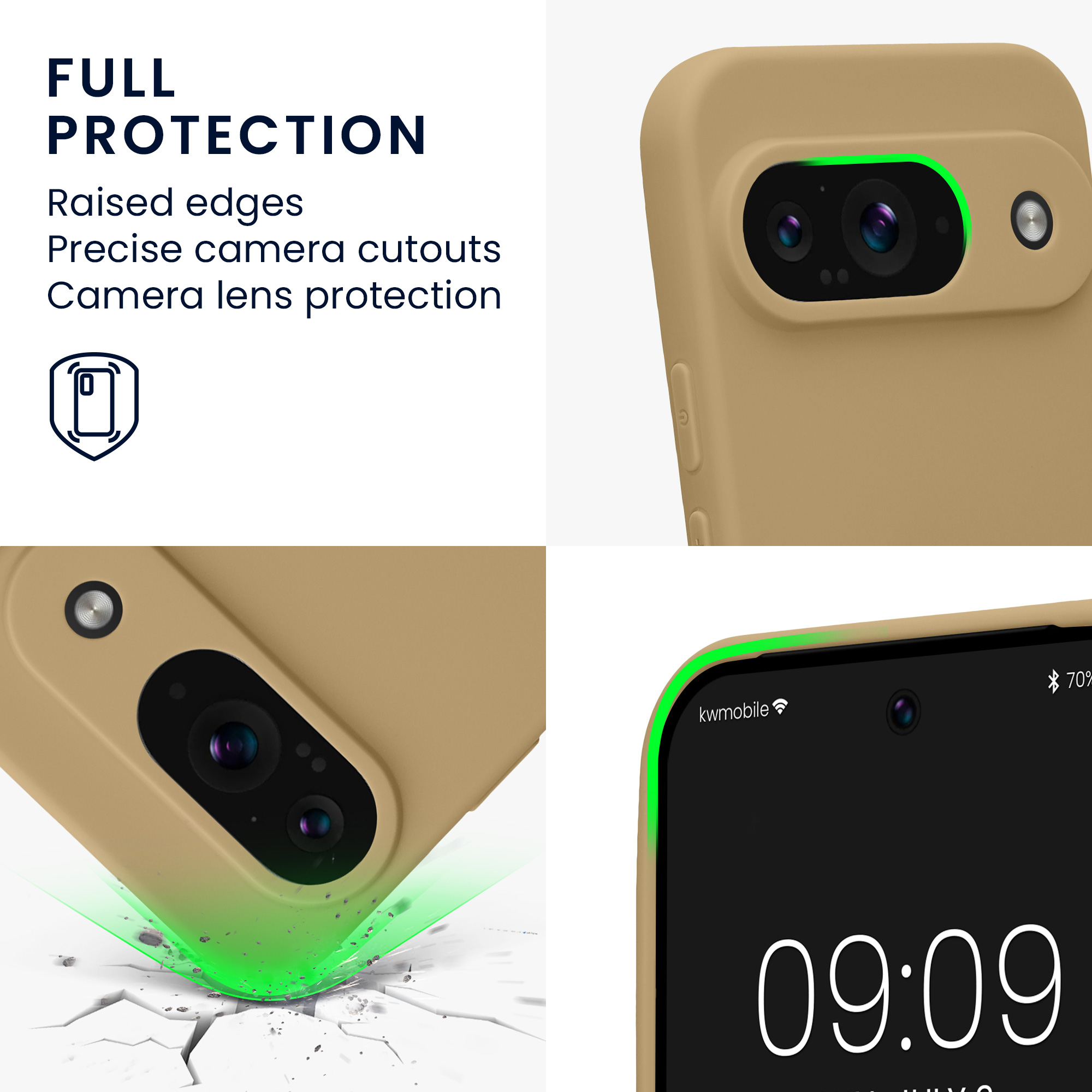 Kryt na mobil kwmobile pro Google Pixel 9 - hnědošedá