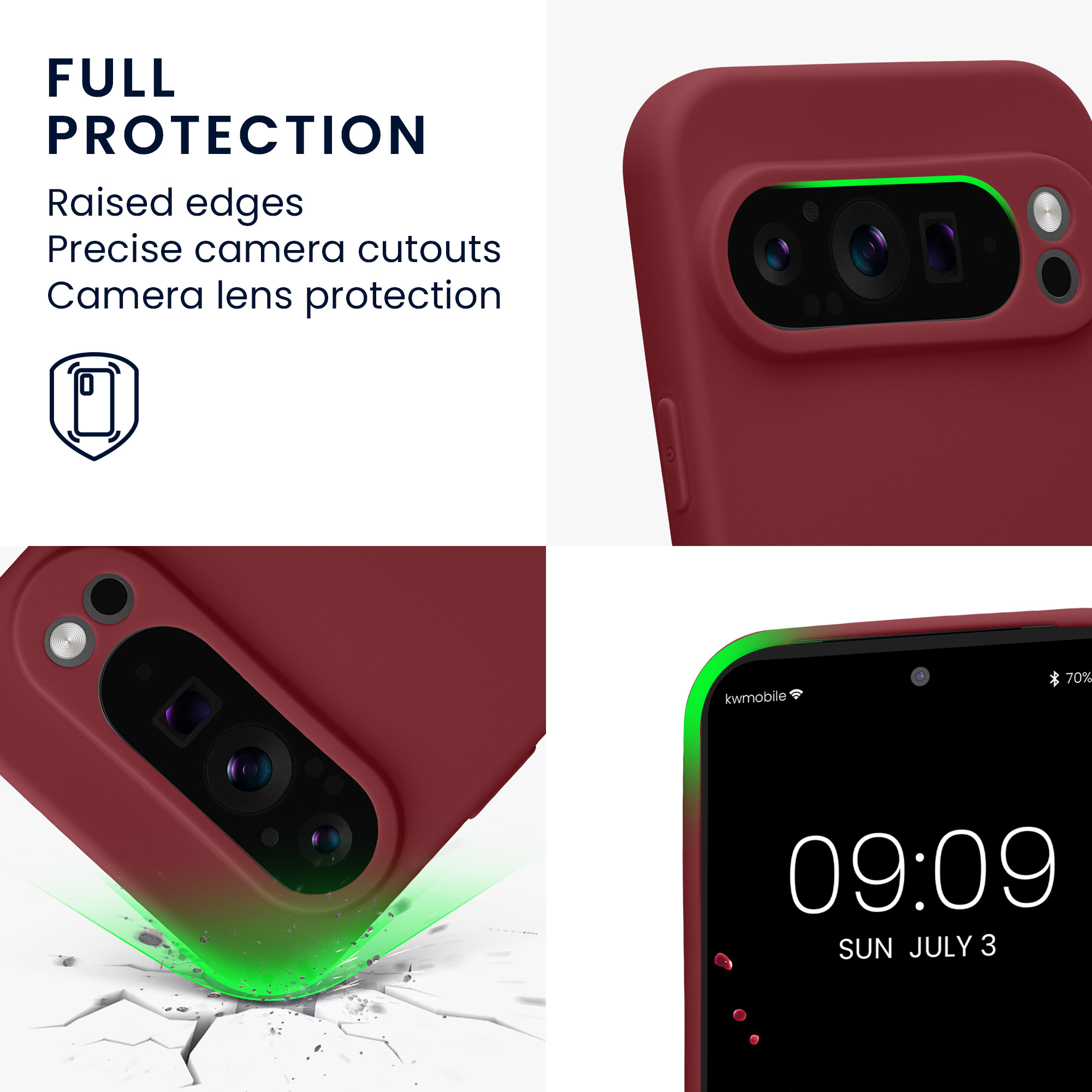 Pouzdro pro Google Pixel 9 Pro kwmobile tenké TPU - vínově fialová