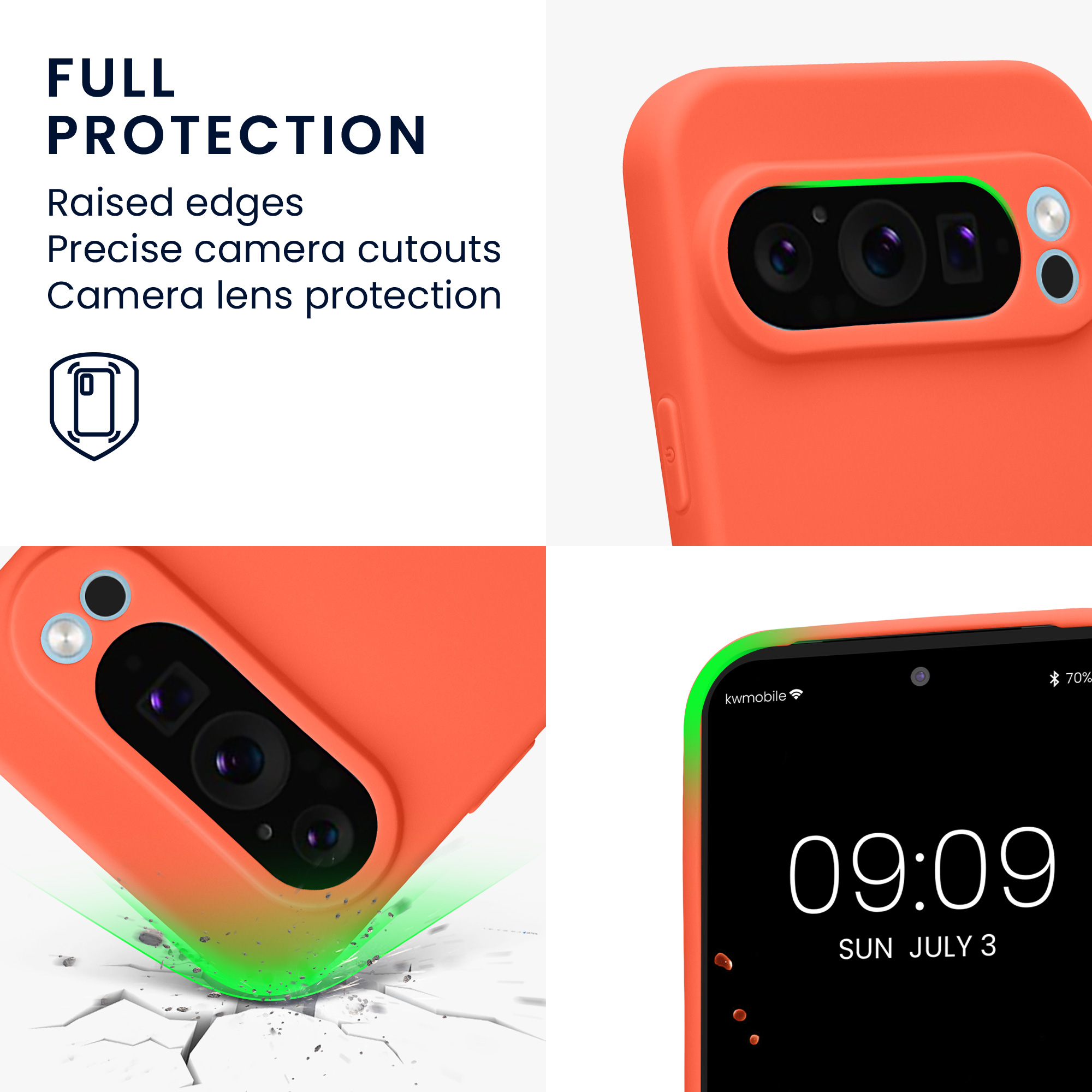 Kryt na mobil kwmobile pro Google Pixel 9 Pro / Google Pixel 9 - Vivid Coral