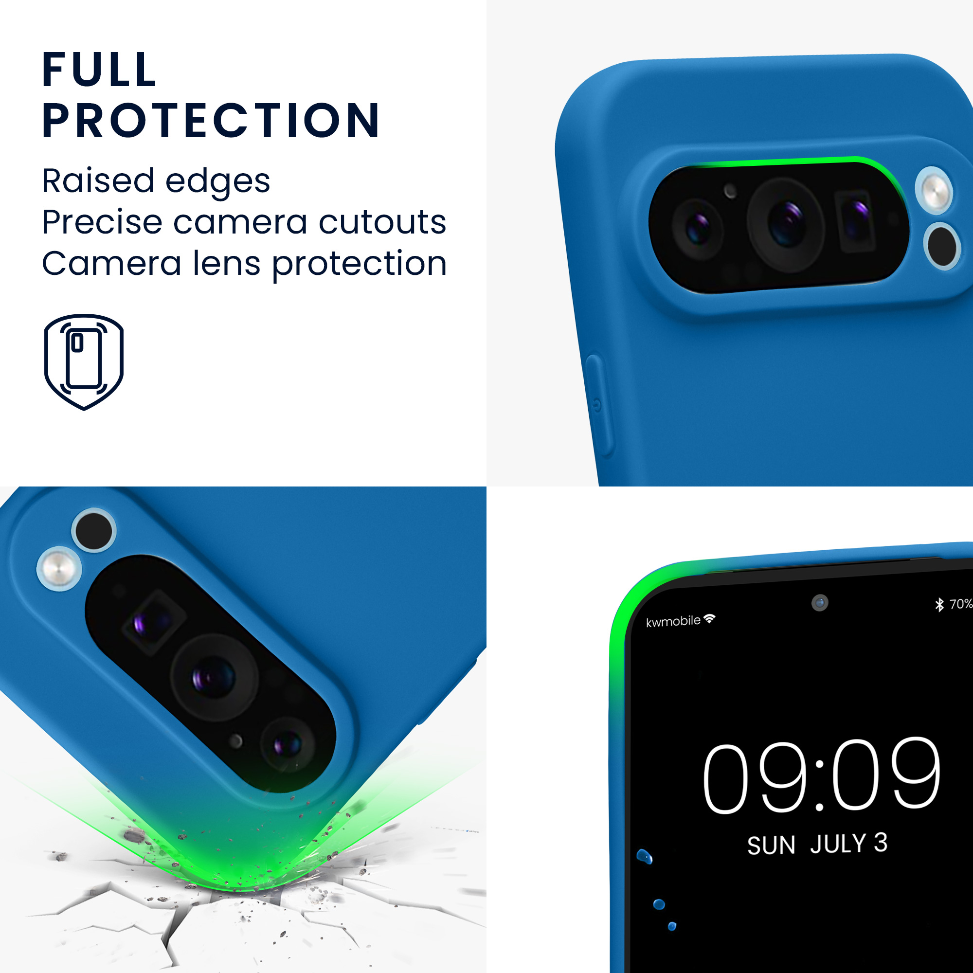 Kryt na mobil kwmobile pro Google Pixel 9 Pro / Google Pixel 9 - modrá Blue Reef
