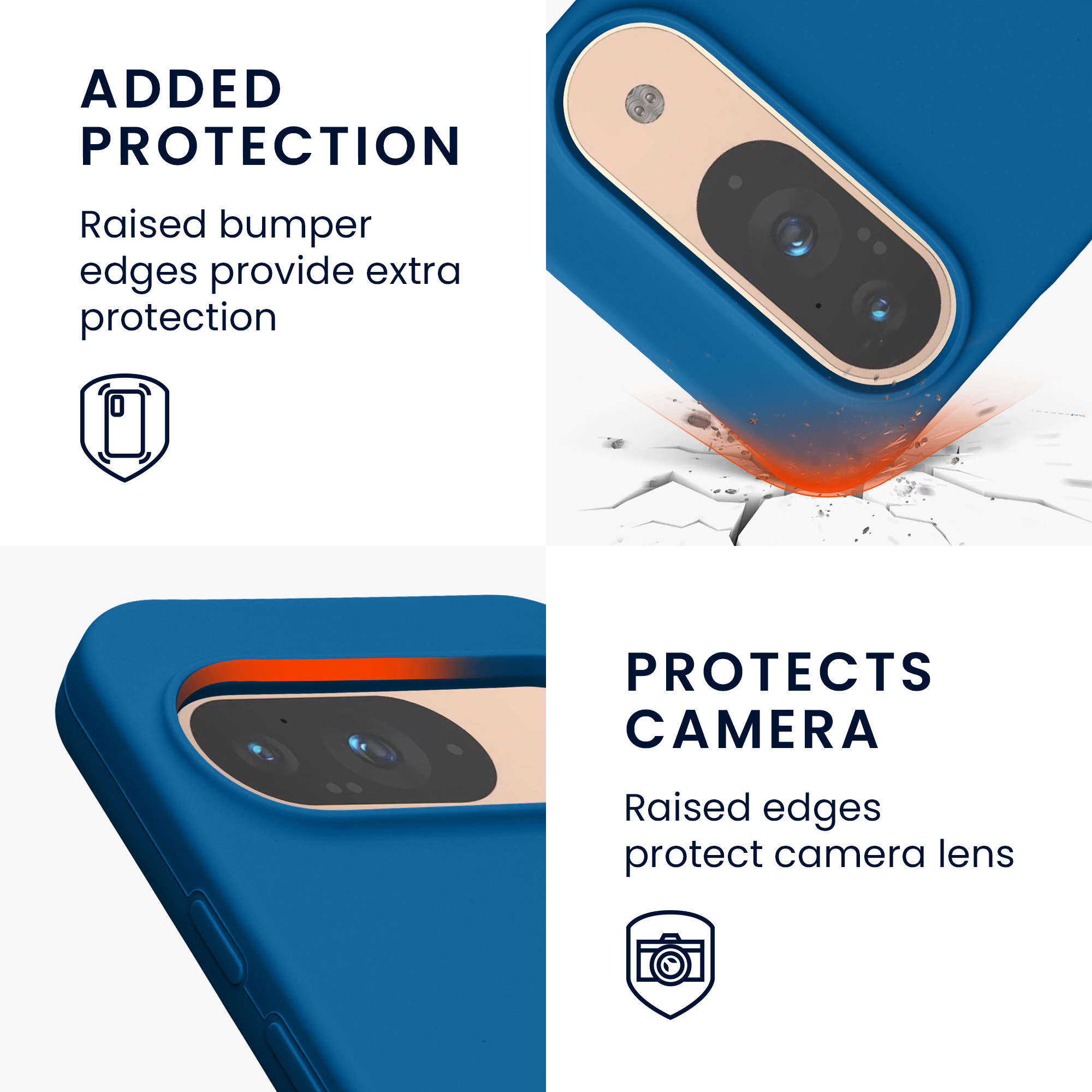 Kryt na mobil kwmobile pro Google Pixel 9 Pro / Google Pixel 9 - modrá Blue Reef