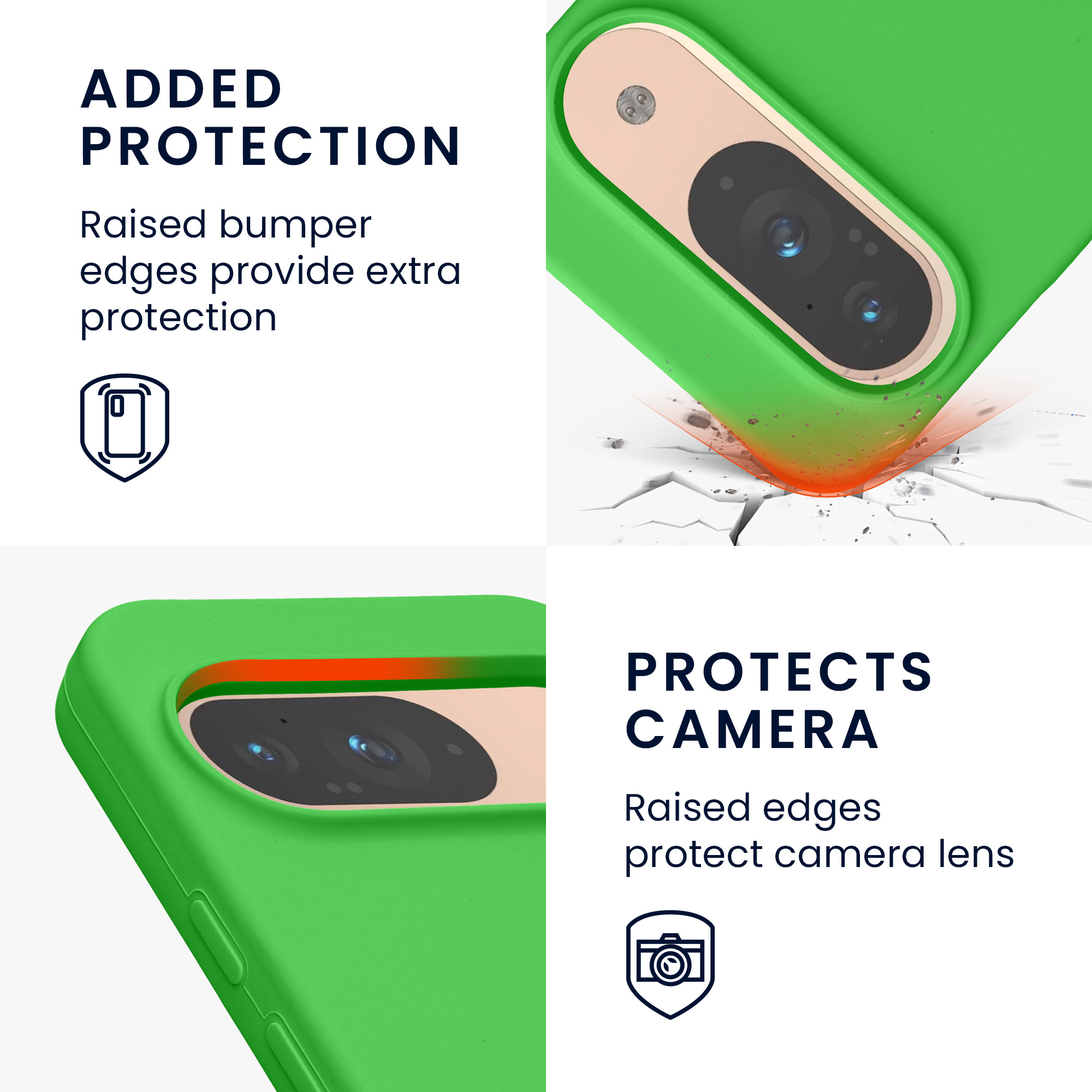 Kryt pro Google Pixel 9 / Pixel 9 Pro, pro bezdrátové nabíjení kwmobile ‑ limetkově zelená
