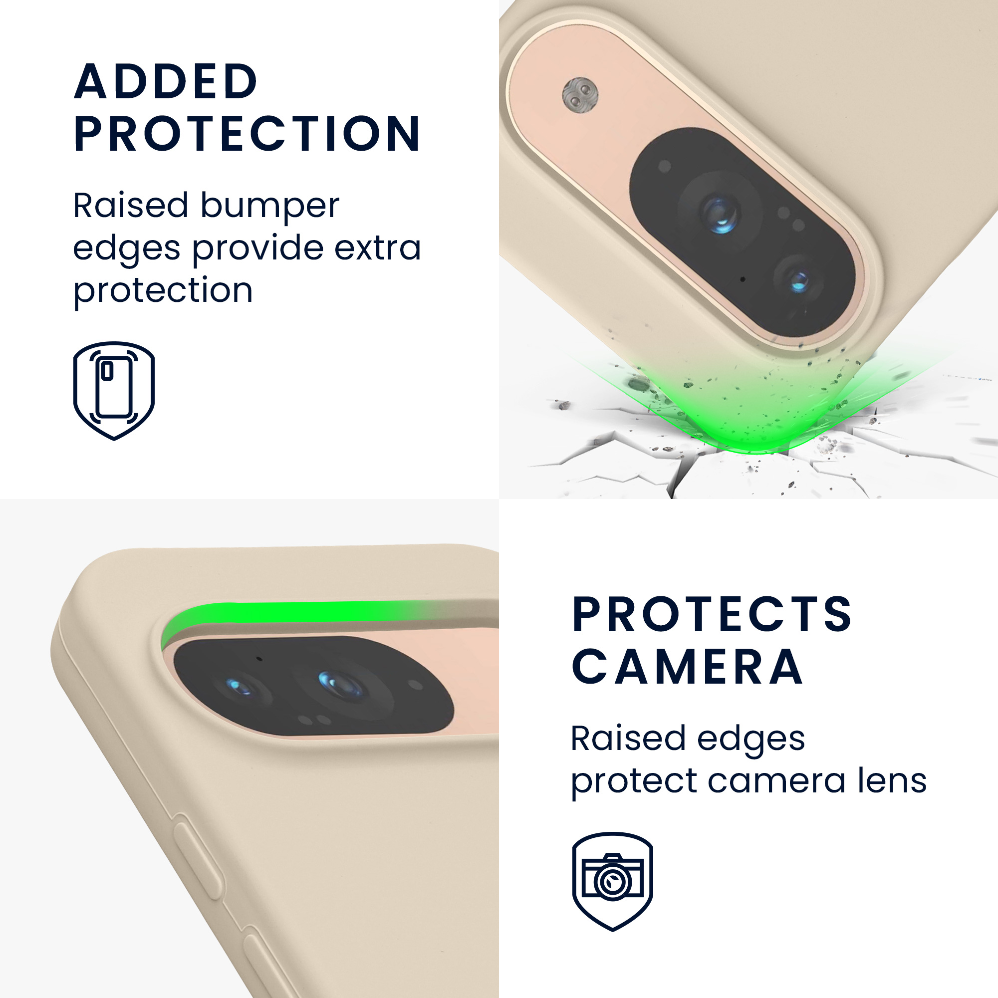 Kryt na mobil Google Pixel 9 / 9 Pro - kwmobile, krémový