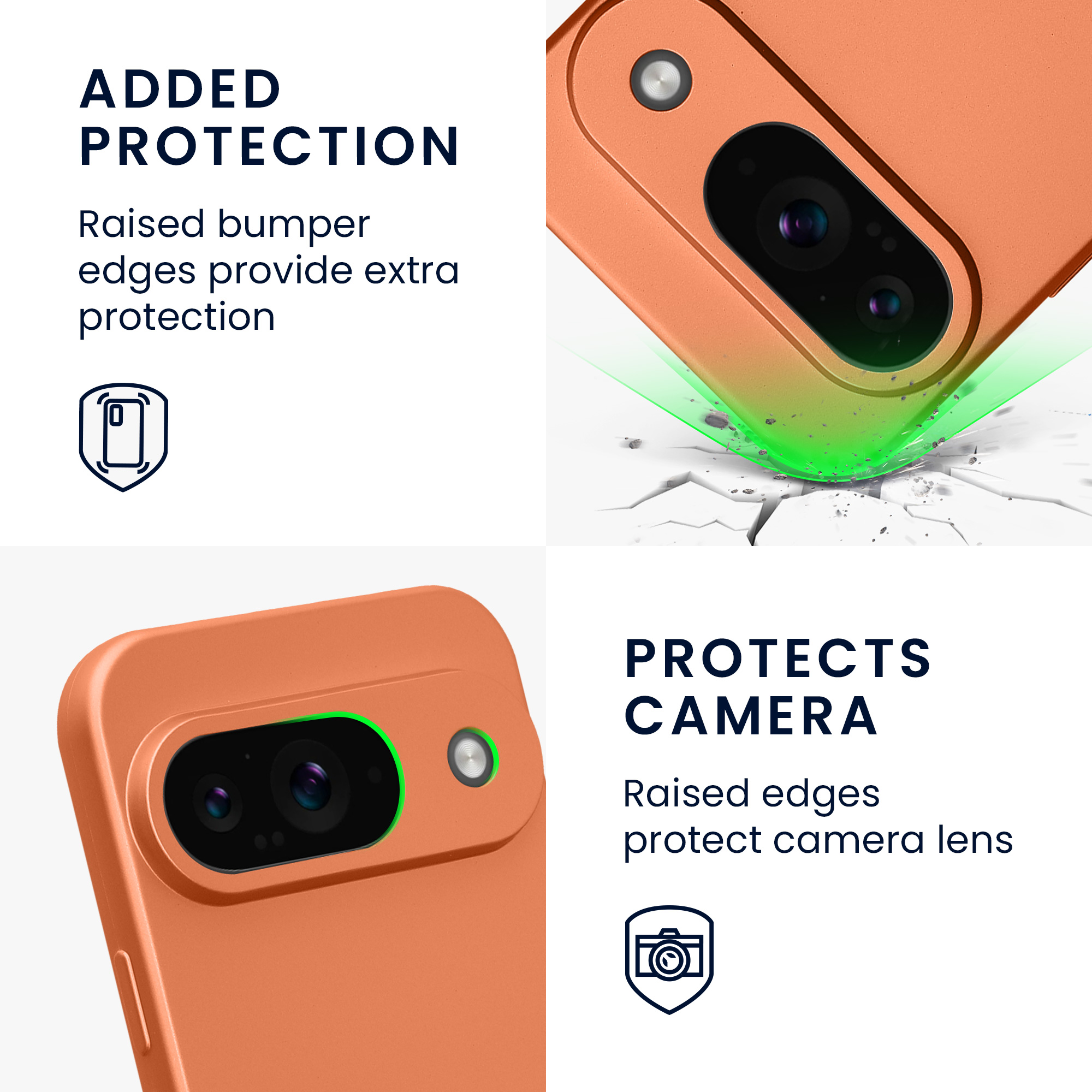 Pouzdro pro Google Pixel 9 kwmobile metalické TPU - metalická oranžová
