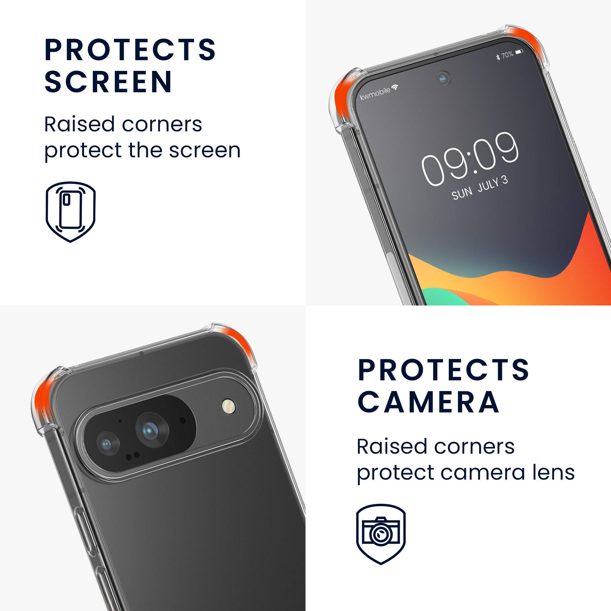 Crossbody kryt na mobil kwmobile Crossbody Case pro Google Pixel 9 / Pixel 9 Pro - transparentní