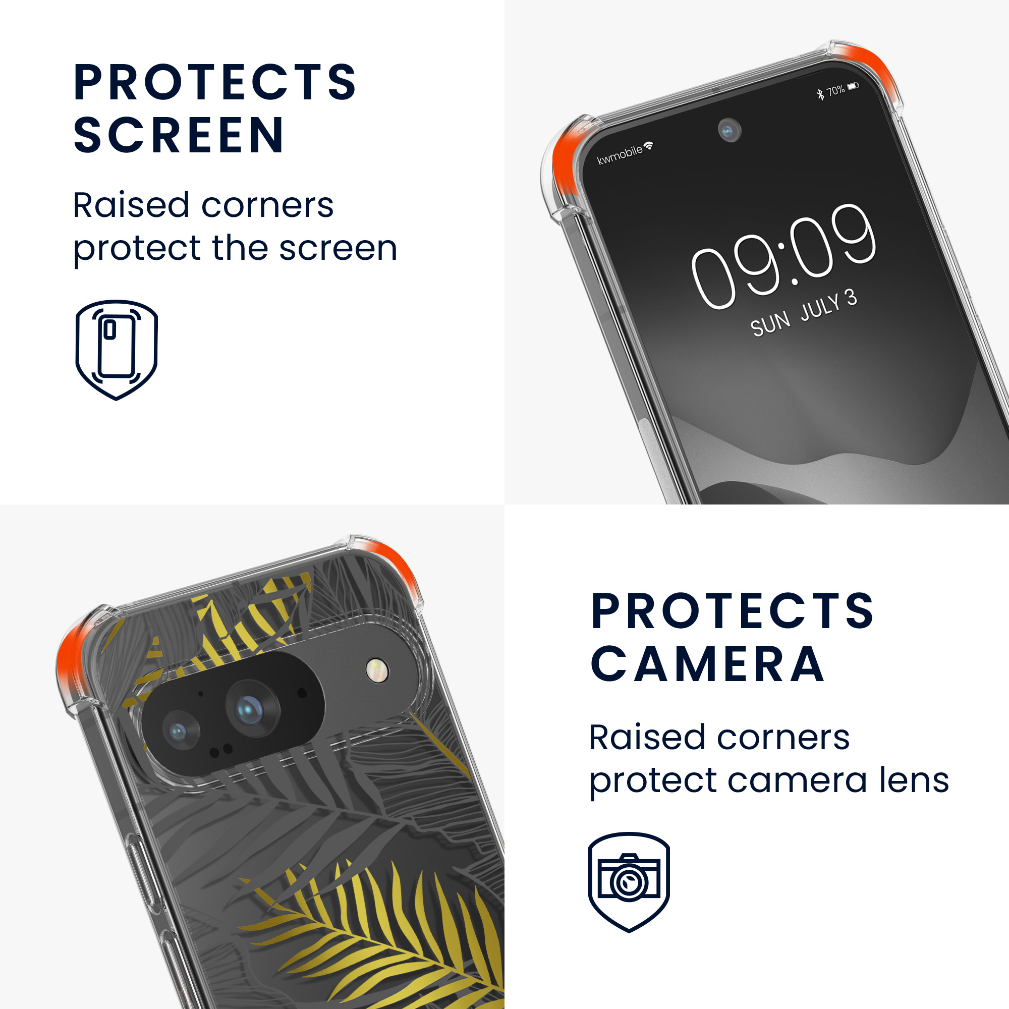 Crossbody kryt na mobil kwmobile Crossbody Case pro Google Pixel 9 / Pixel 9 Pro - šedá / transparentní