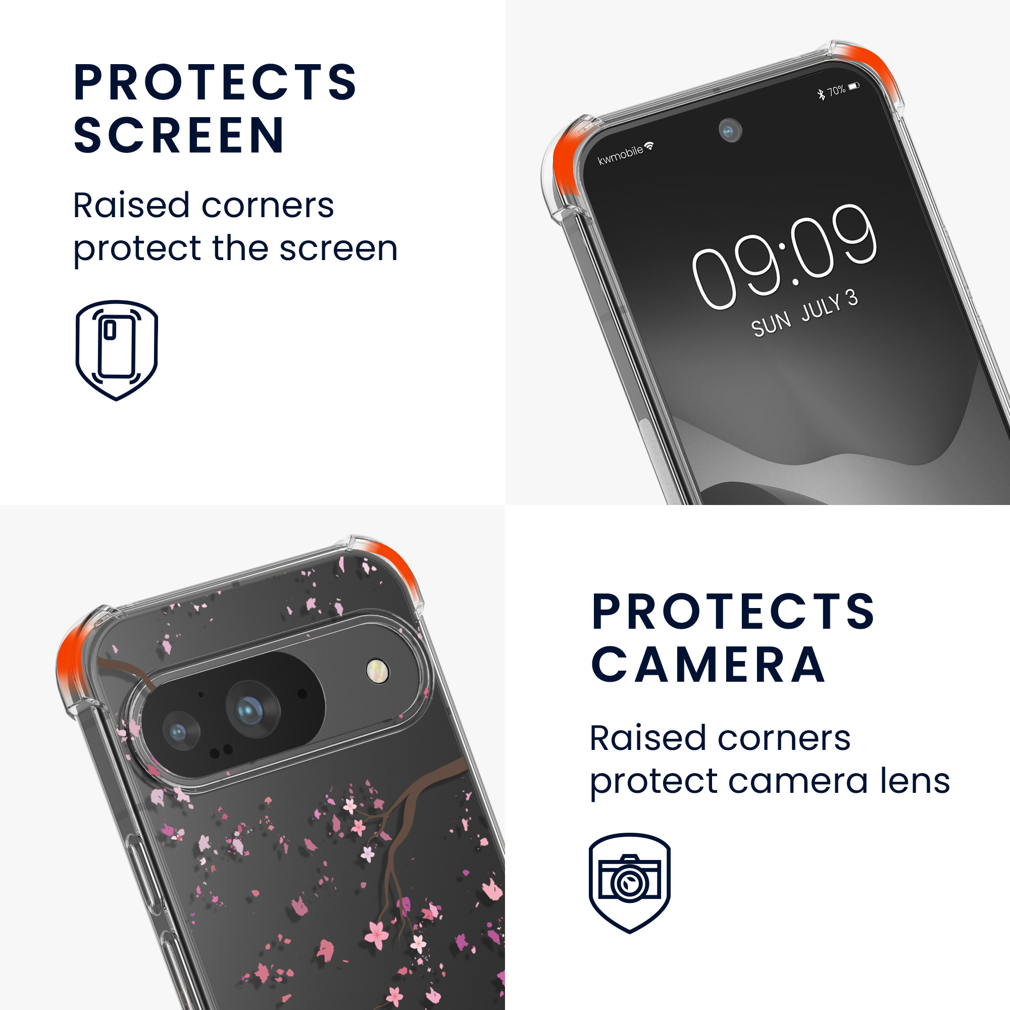Crossbody kryt na mobil kwmobile Crossbody Case pro Google Pixel 9 / Pixel 9 Pro - tmavě hnědá / transparentní
