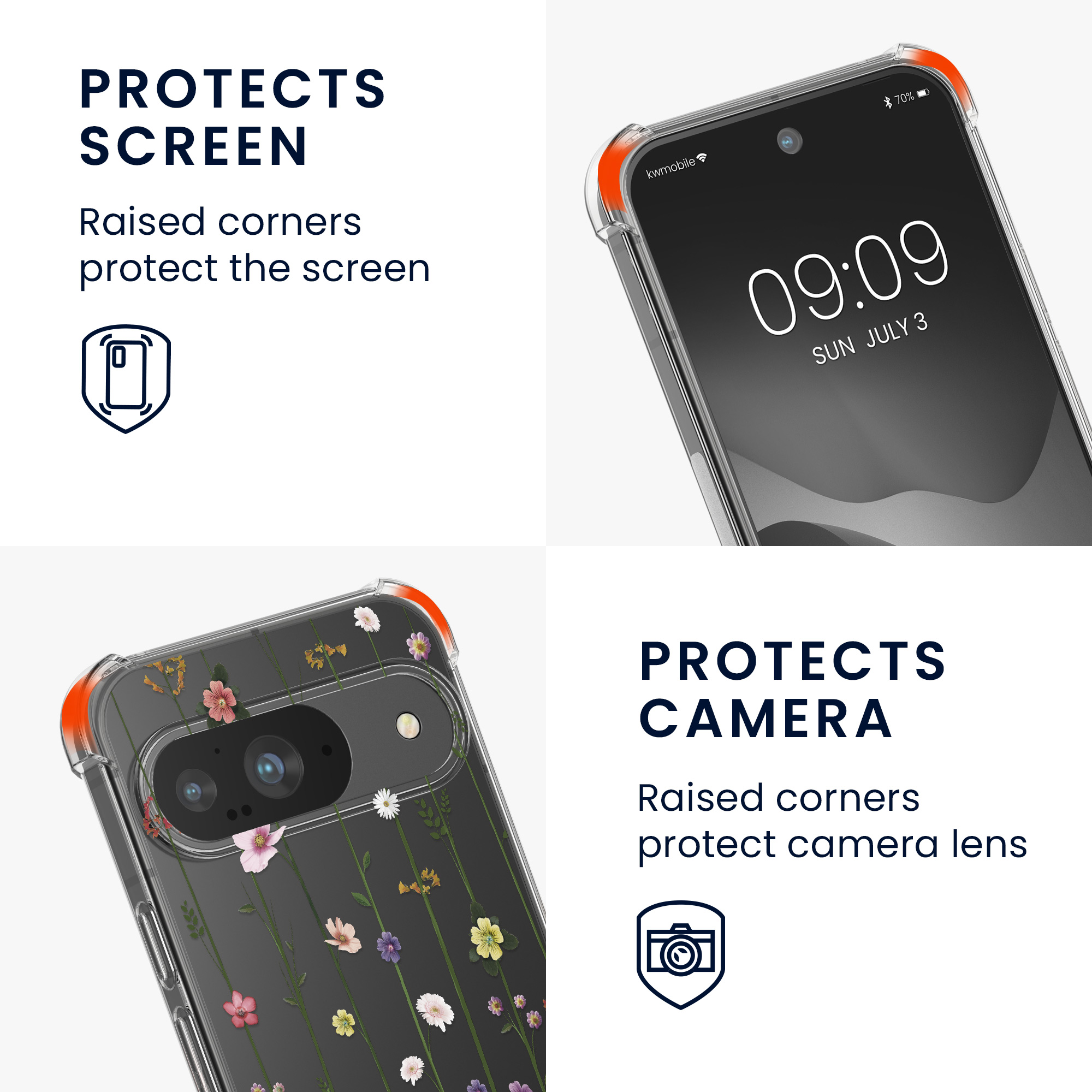 Crossbody kryt na mobil kwmobile Crossbody Case pro Google Pixel 9 / Pixel 9 Pro - transparentní