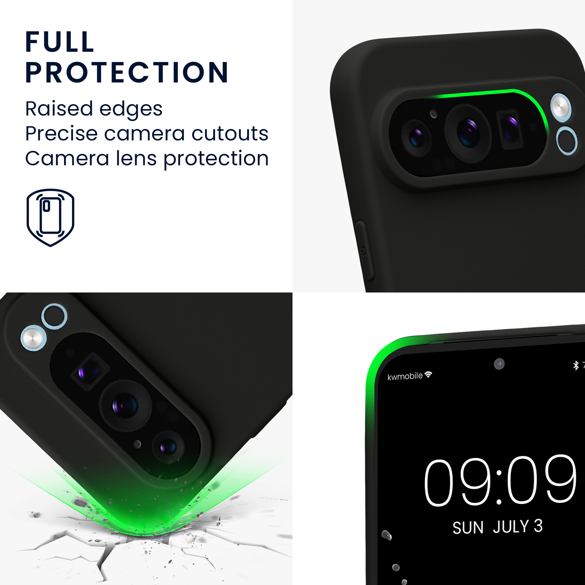 Silikonový kryt kwmobile pro Google Pixel 9 Pro XL - černá matná