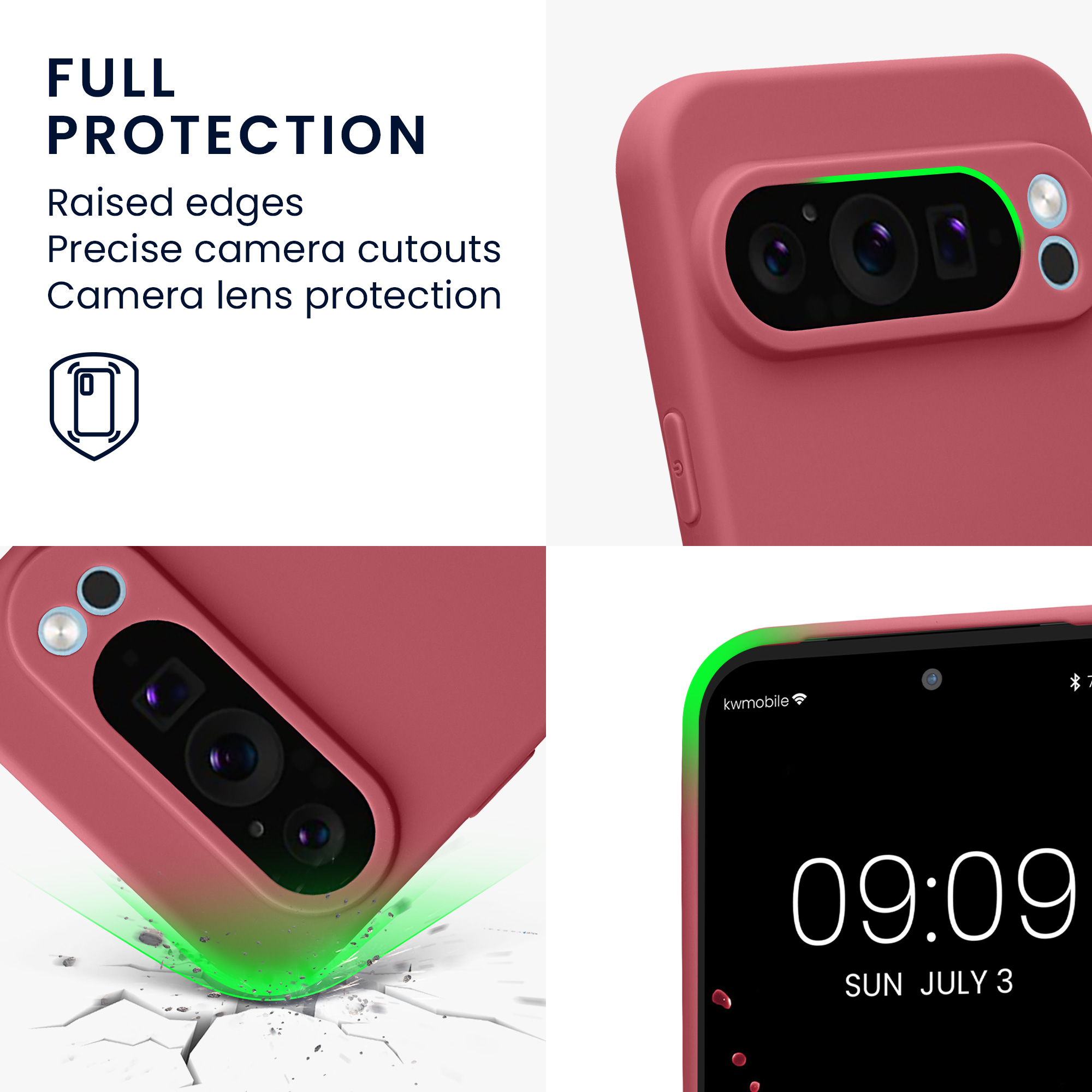 Silikonový kryt kwmobile pro Google Pixel 9 Pro XL - tmavě růžová