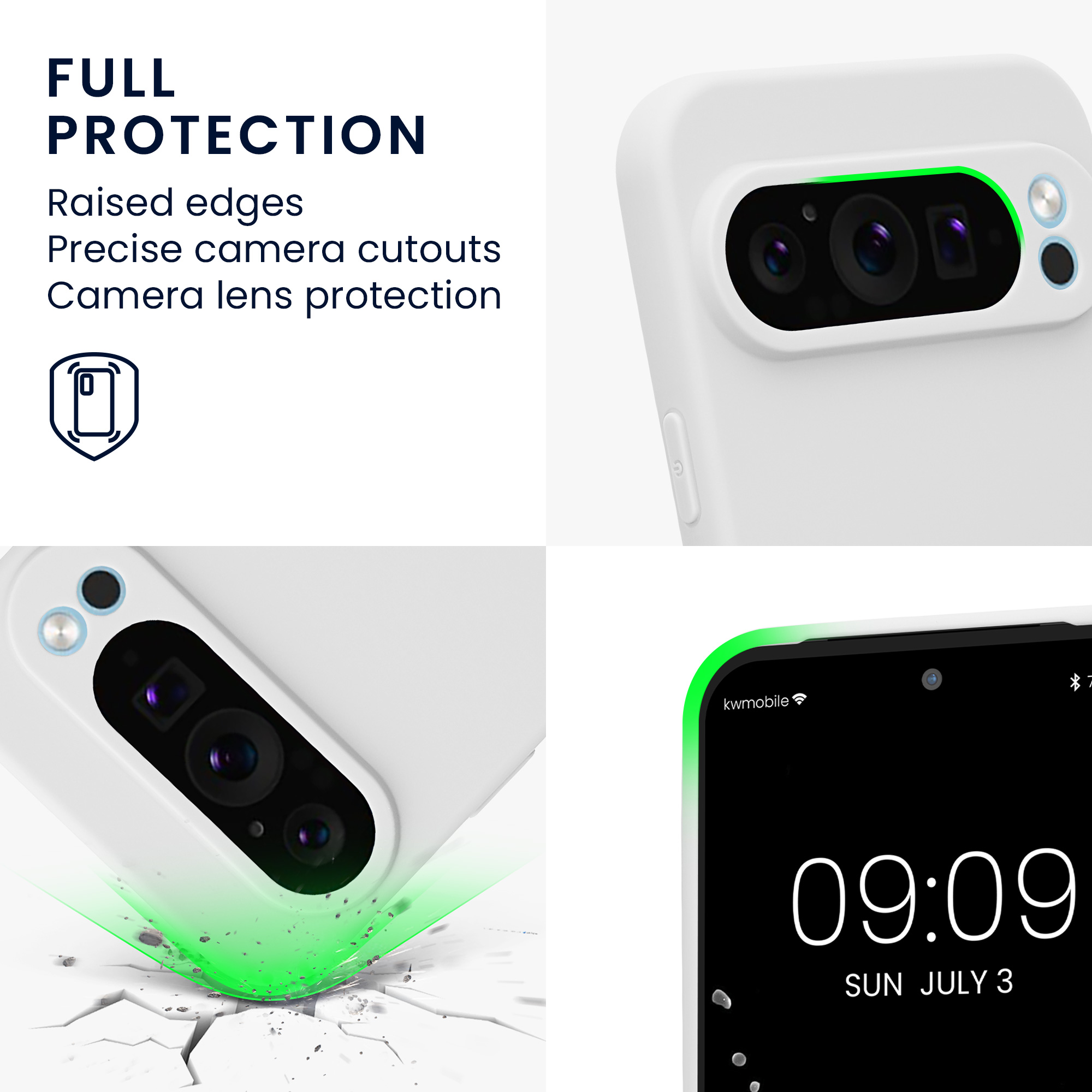 Silikonový kryt kwmobile pro Google Pixel 9 Pro XL - bílá matná