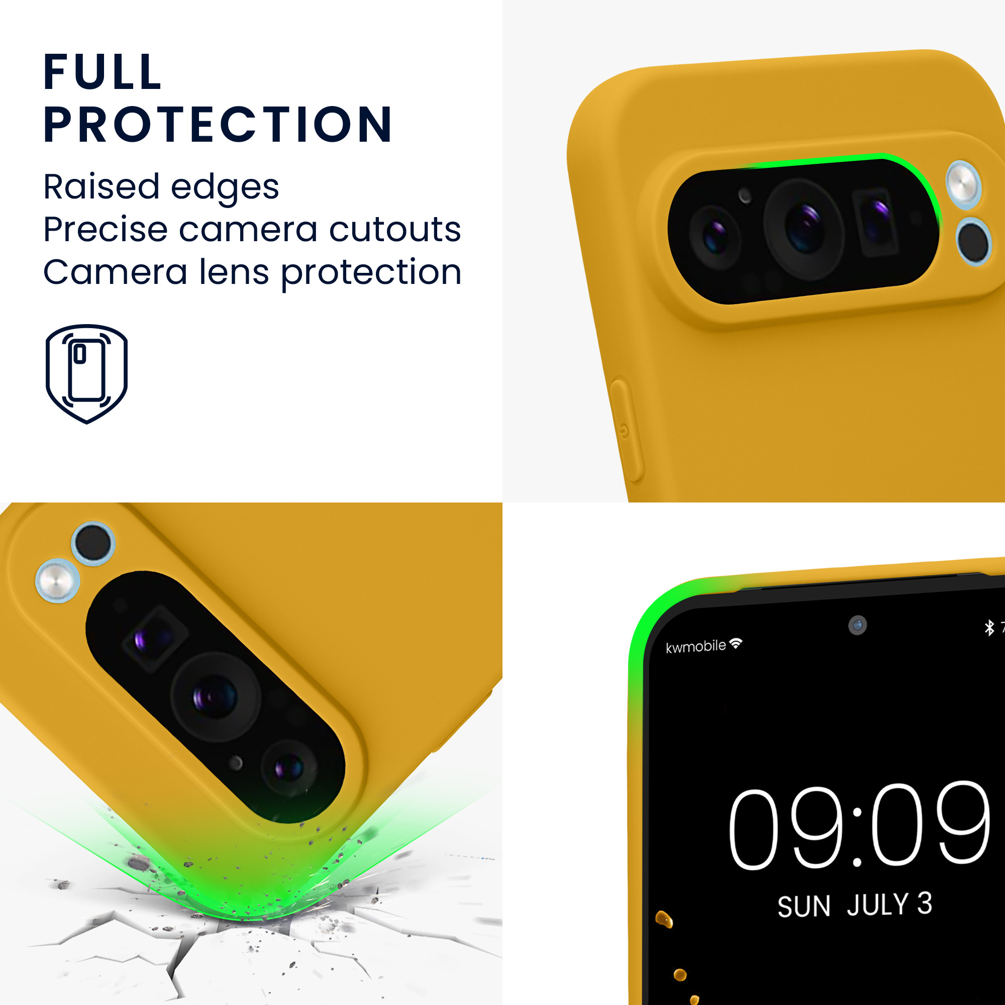 Silikonový kryt kwmobile pro Google Pixel 9 Pro XL - medově žlutá