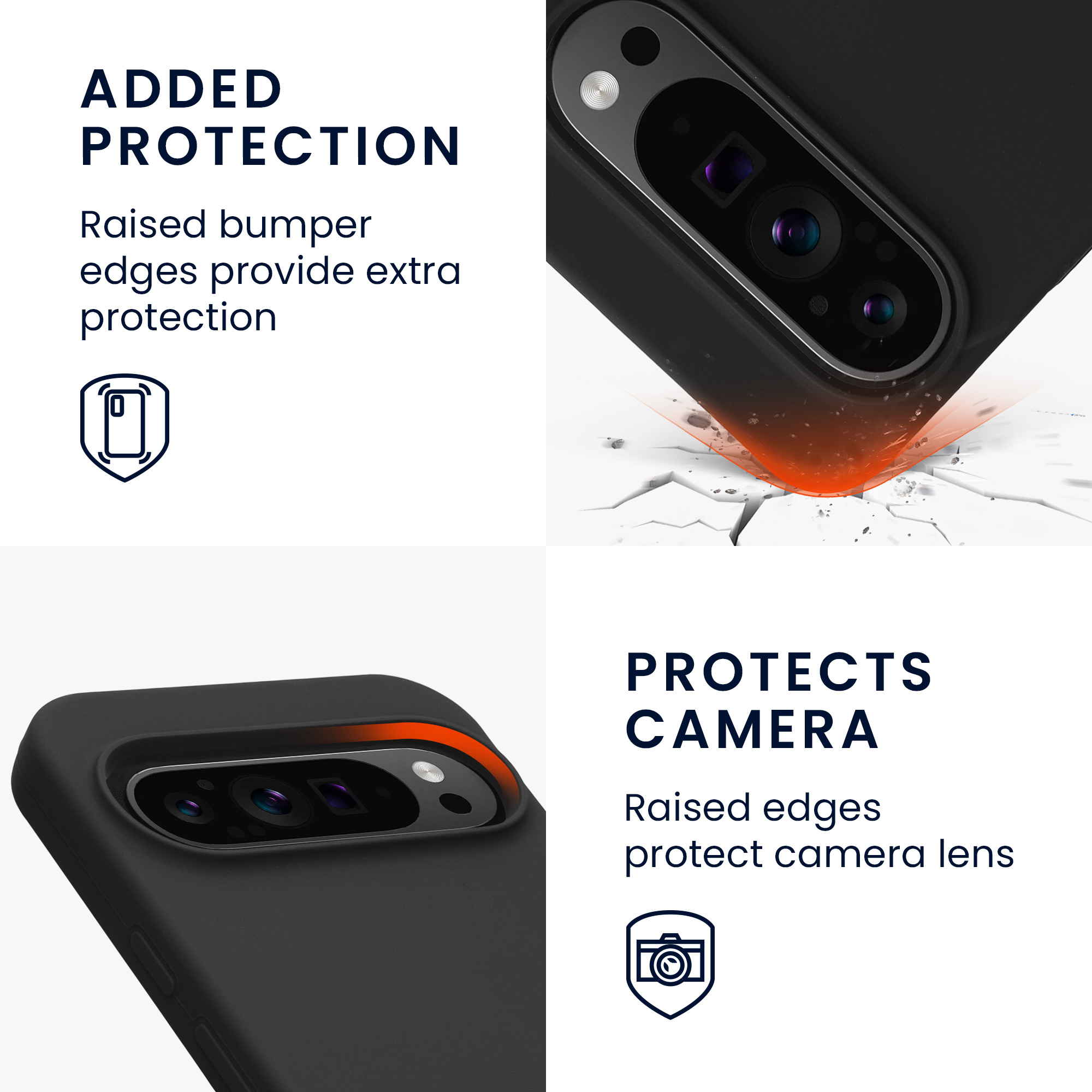 TPU silikonový kryt pro Google Pixel 9 Pro XL, měkký povrch kwmobile ‑ černá