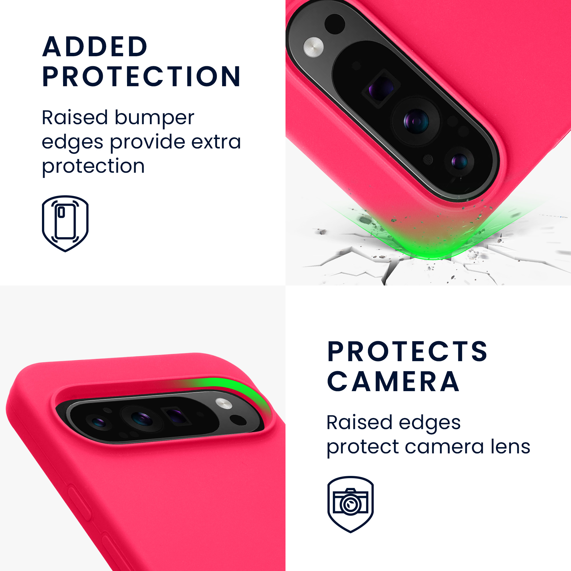 Silikonový kryt kwmobile pro Google Pixel 9 Pro XL - neonově růžová