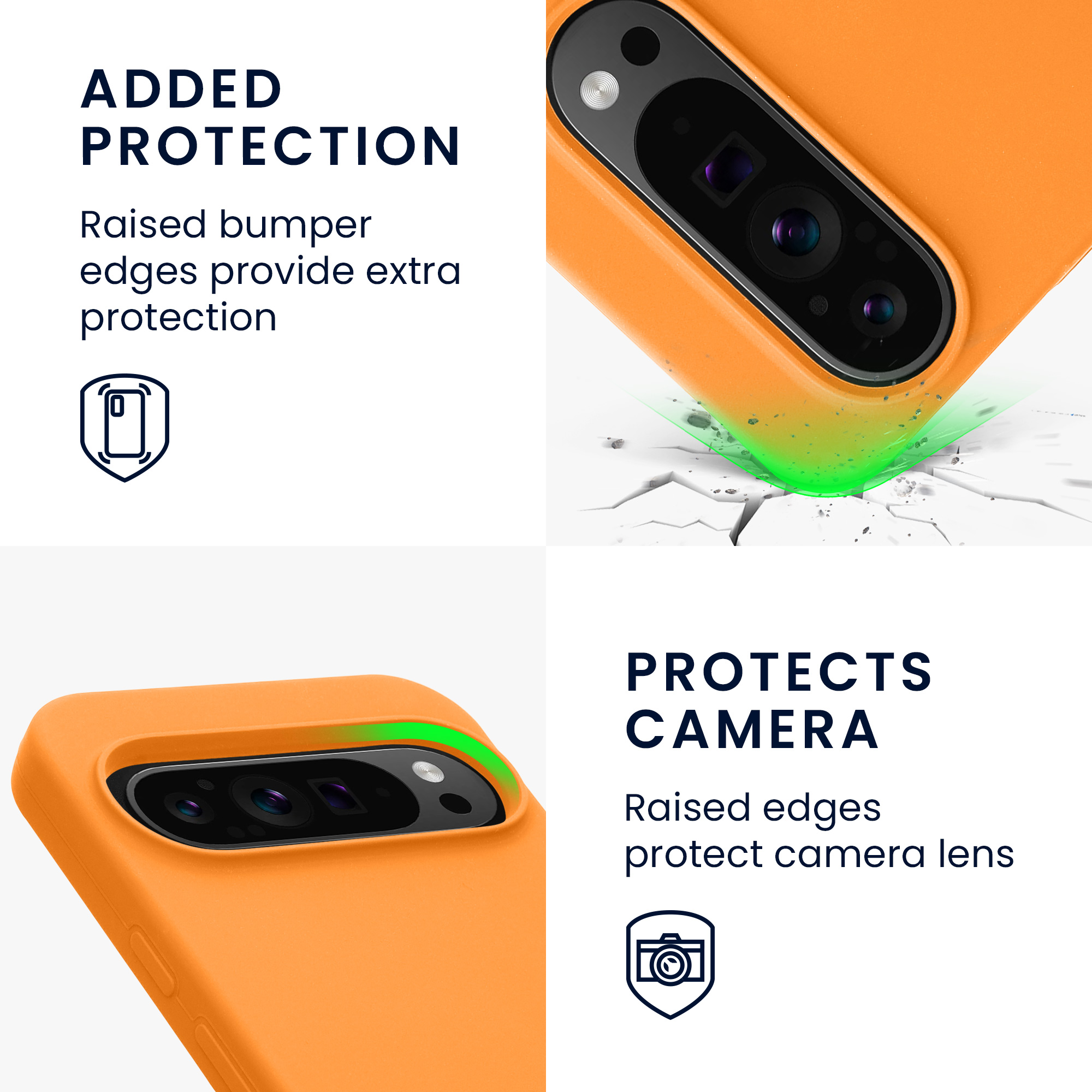 Silikonový kryt kwmobile pro Google Pixel 9 Pro XL - oranžová