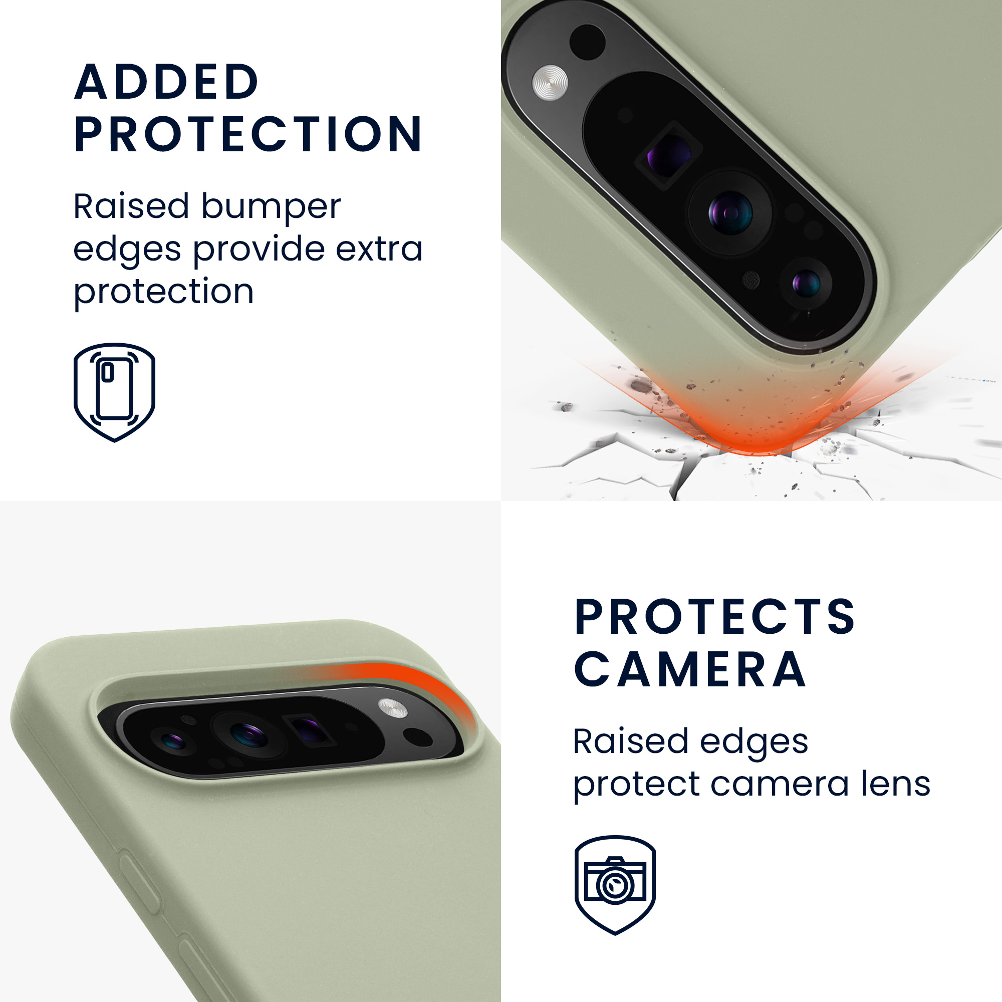 Silikonový kryt kwmobile pro Google Pixel 9 Pro XL - šedozelená
