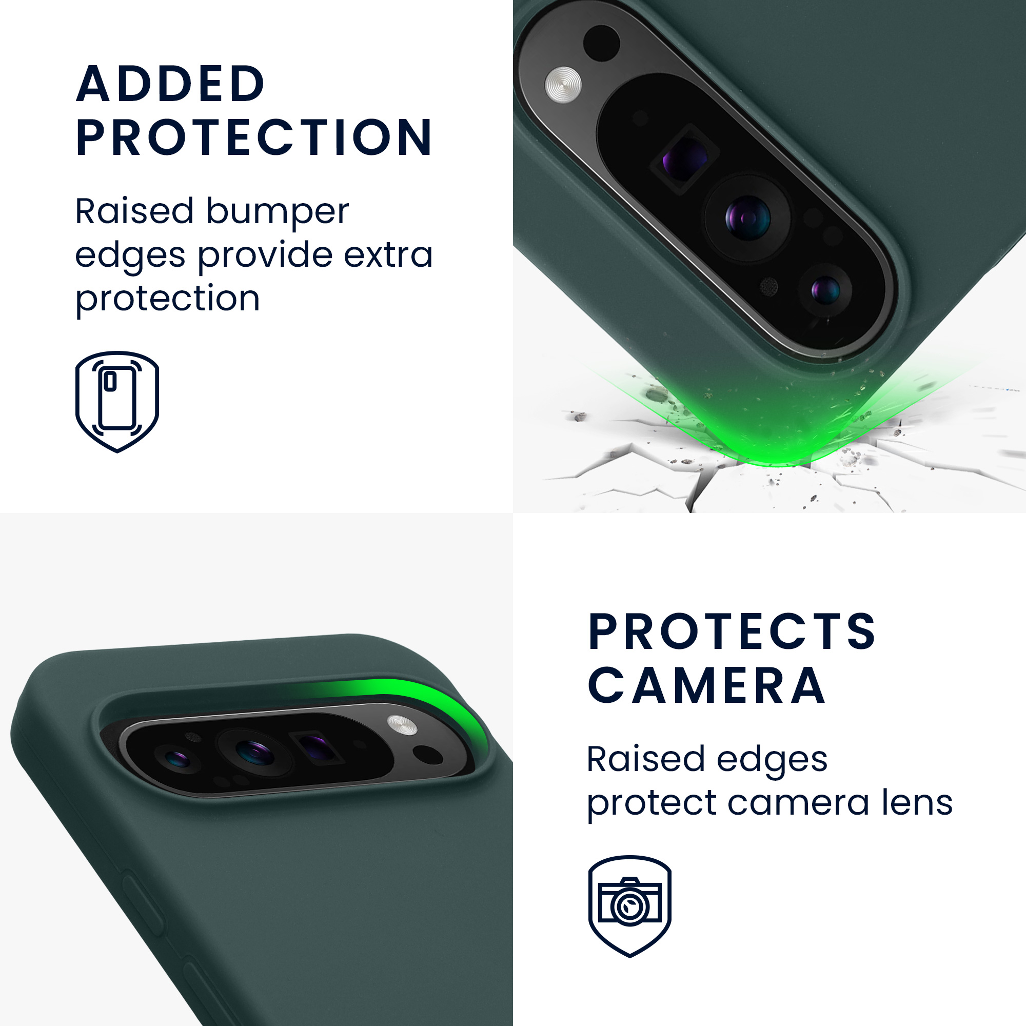 Silikonový kryt kwmobile pro Google Pixel 9 Pro XL - modrozelená