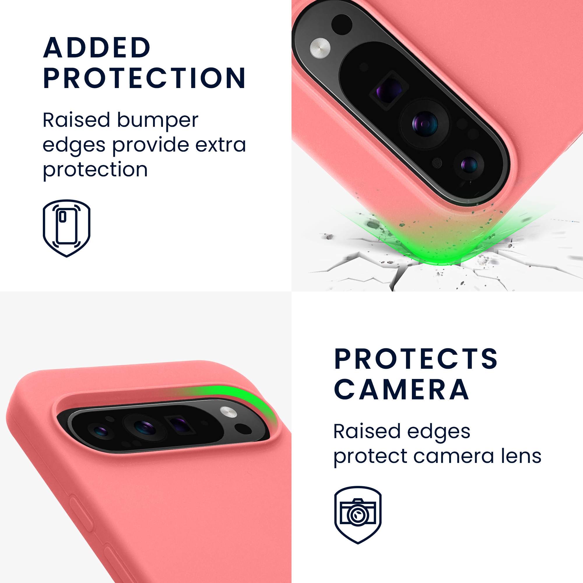 Silikonový kryt kwmobile pro Google Pixel 9 Pro XL - pastelově korálová