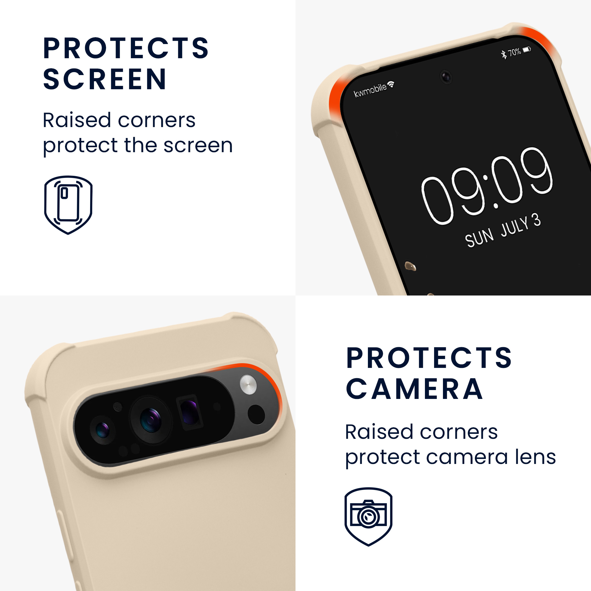 Crossbody kryt na mobil kwmobile Crossbody Case pro Google Pixel 9 / Pixel 9 Pro - Cream