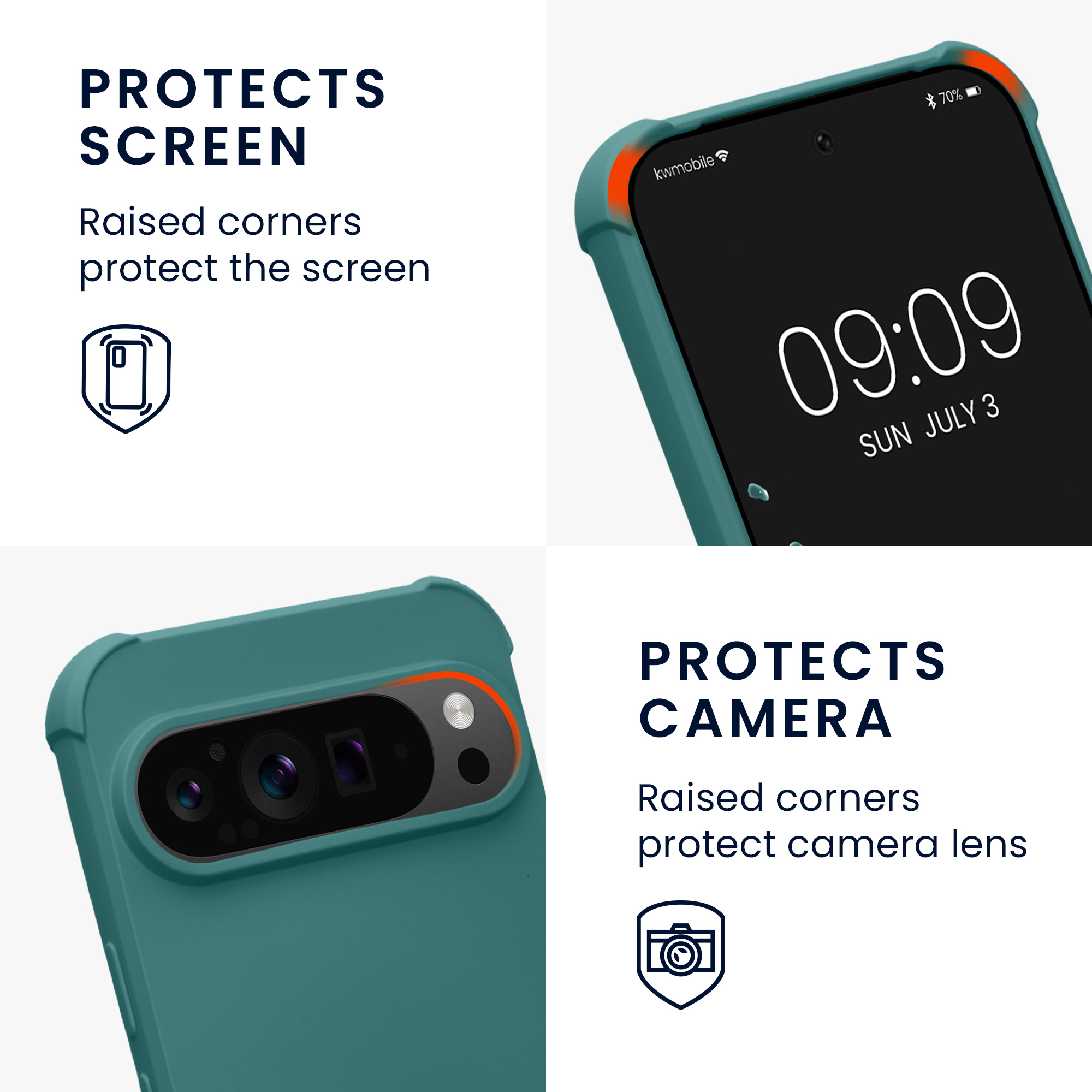 Crossbody kryt na mobil kwmobile Crossbody Case pro Google Pixel 9 / Pixel 9 Pro - Petrol