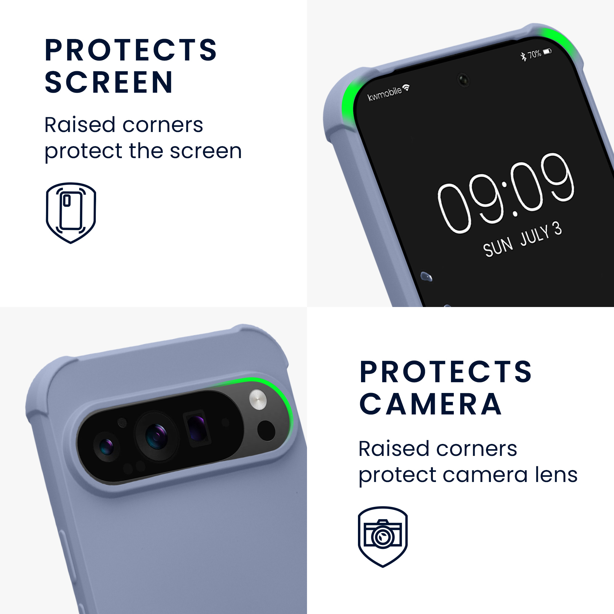 Crossbody kryt na mobil kwmobile Crossbody Case pro Google Pixel 9 / Pixel 9 Pro - levandulová