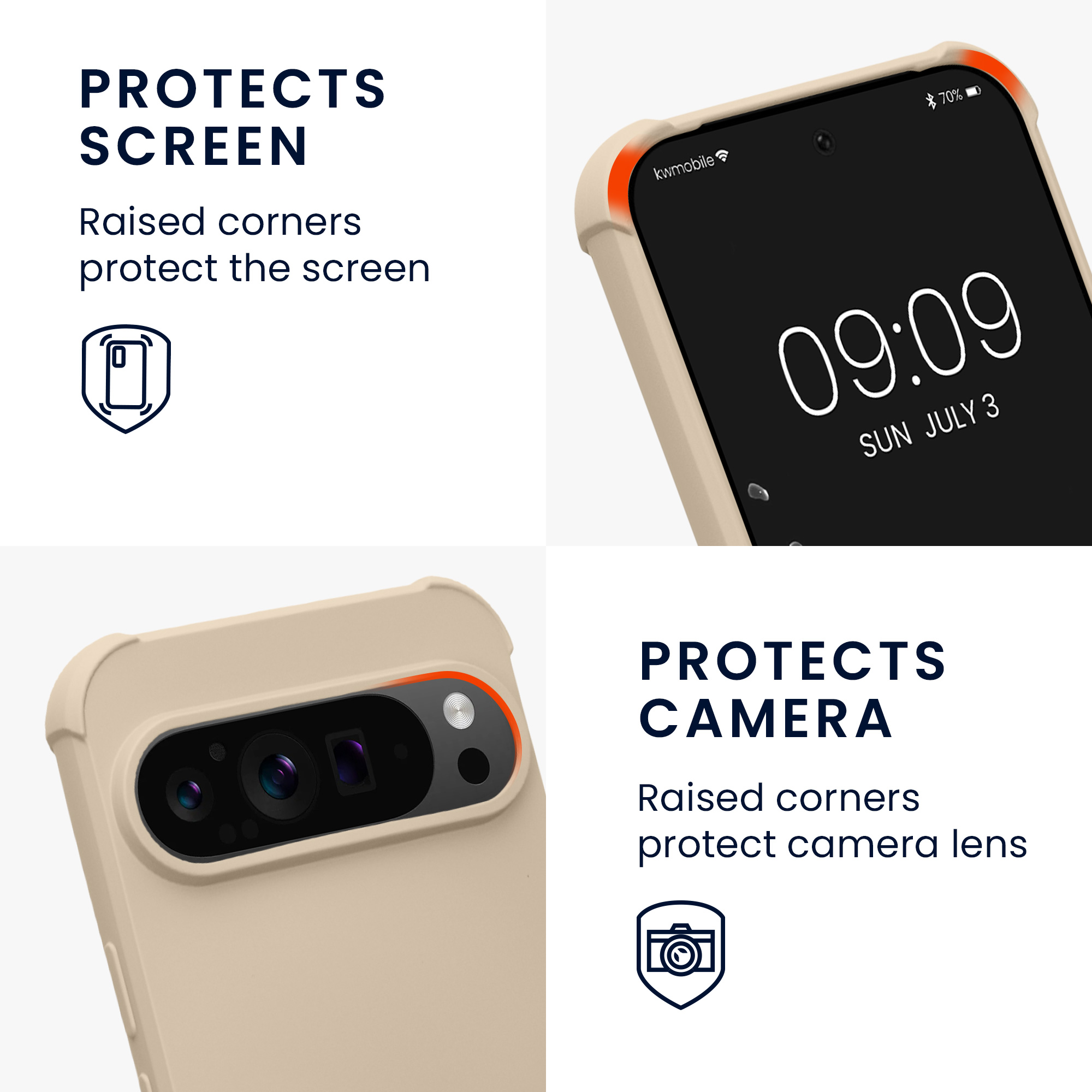 Crossbody kryt kwmobile pro Google Pixel 9 Pro XL - krémová