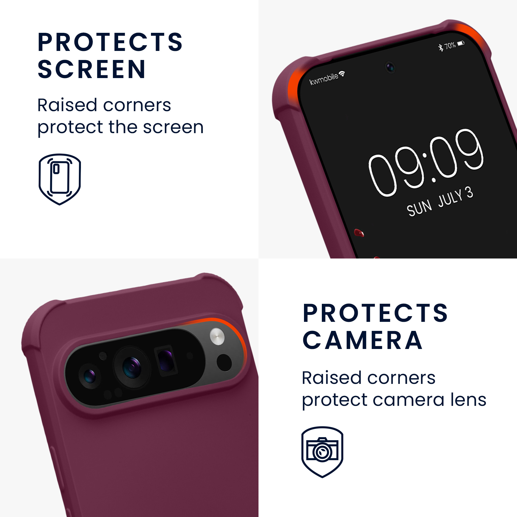 Crossbody kryt kwmobile pro Google Pixel 9 Pro XL - vínově fialová