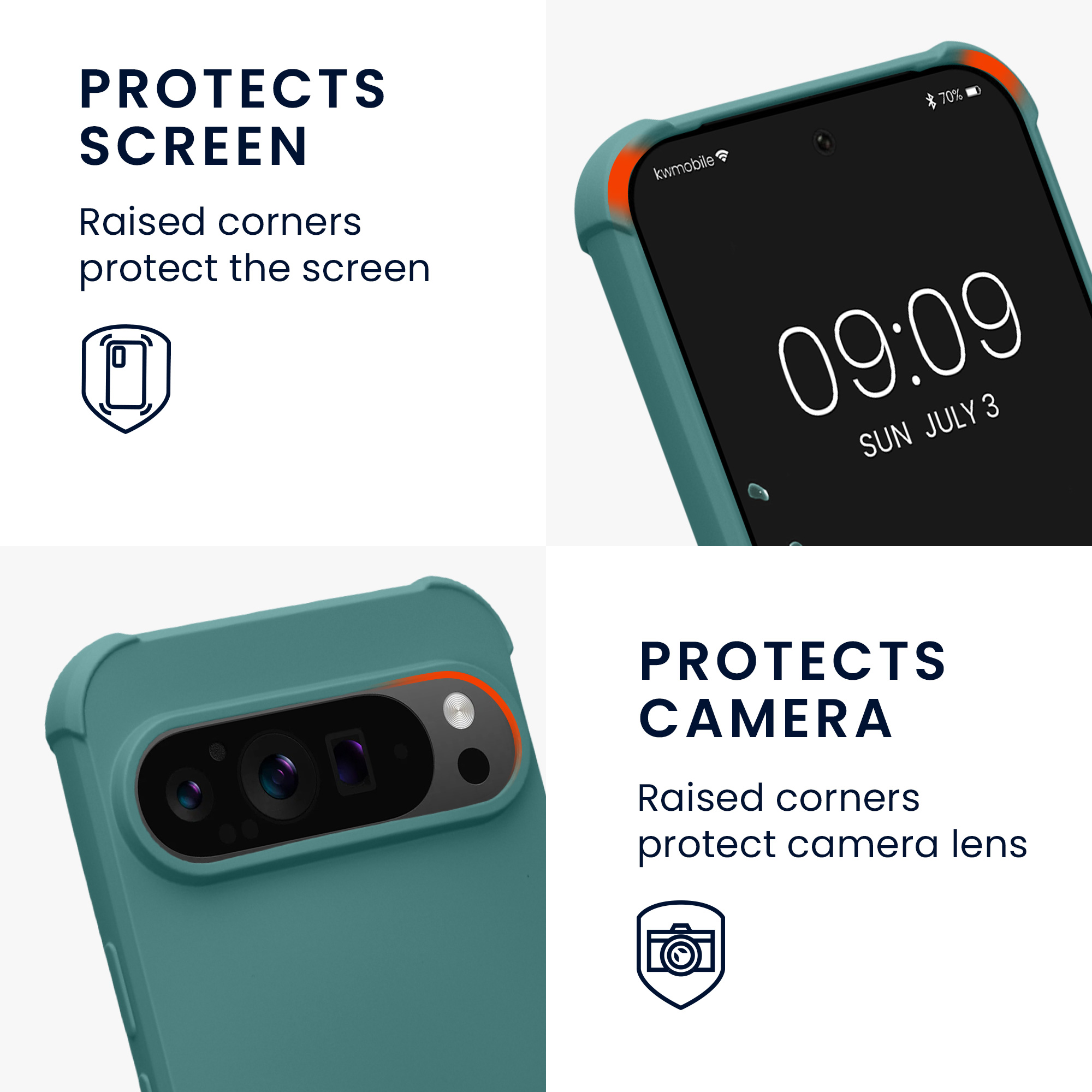 Crossbody kryt kwmobile pro Google Pixel 9 Pro XL - petrolejová