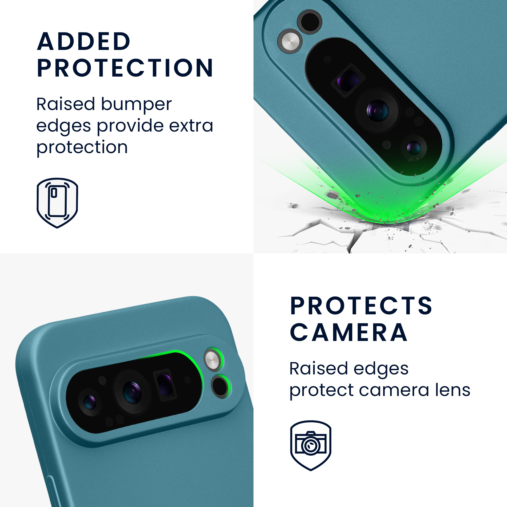Silikonový kryt kwmobile pro Google Pixel 9 Pro XL - metalická karibská modrá