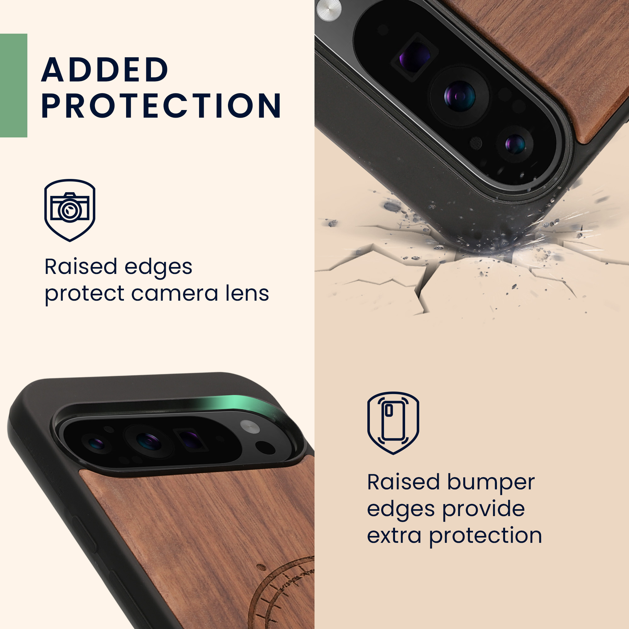 Dřevěný kryt kwmobile pro Google Pixel 9 Pro XL - tmavě hnědá
