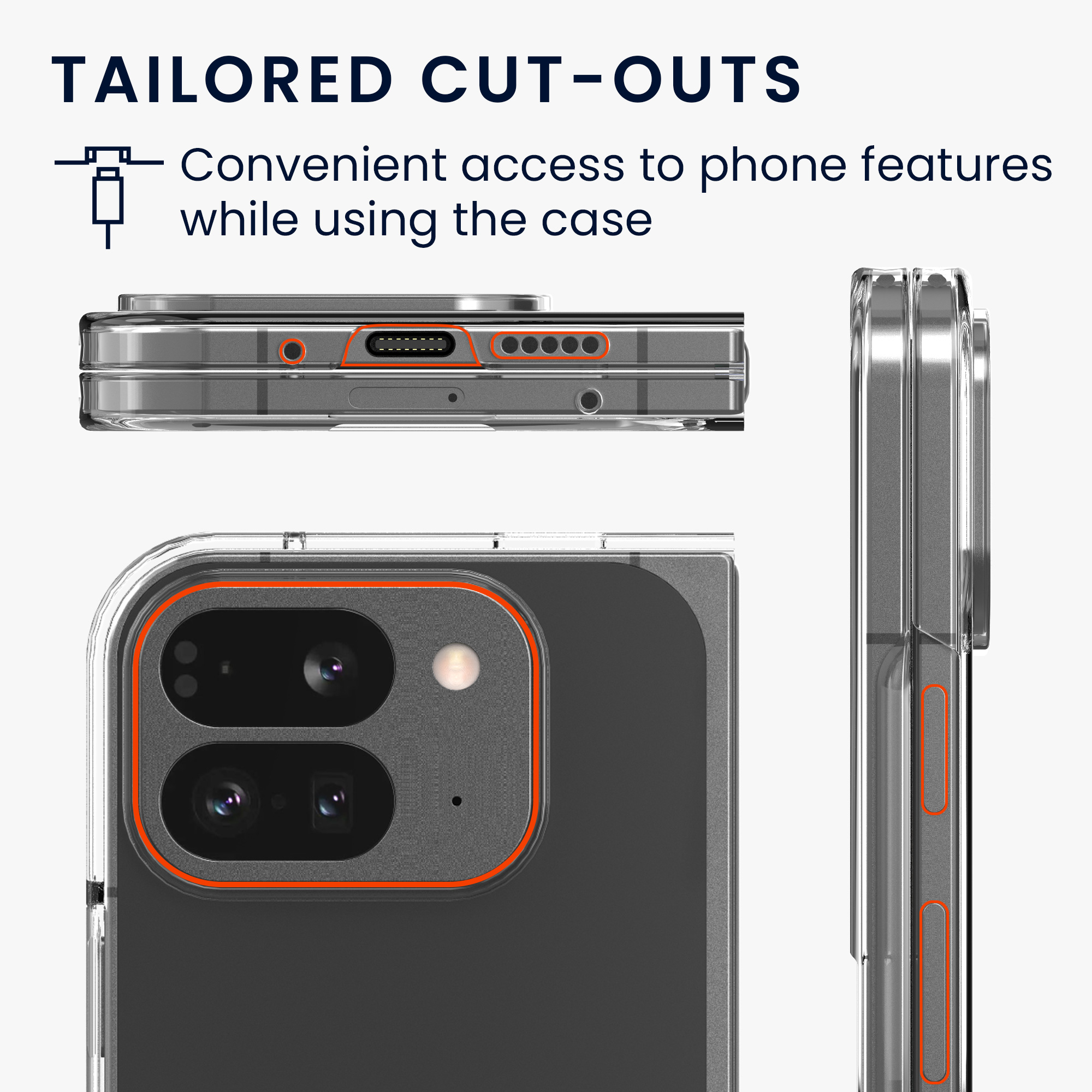 Pouzdro na PC pro Google Pixel 9 Pro Fold kwmobile - transparentní