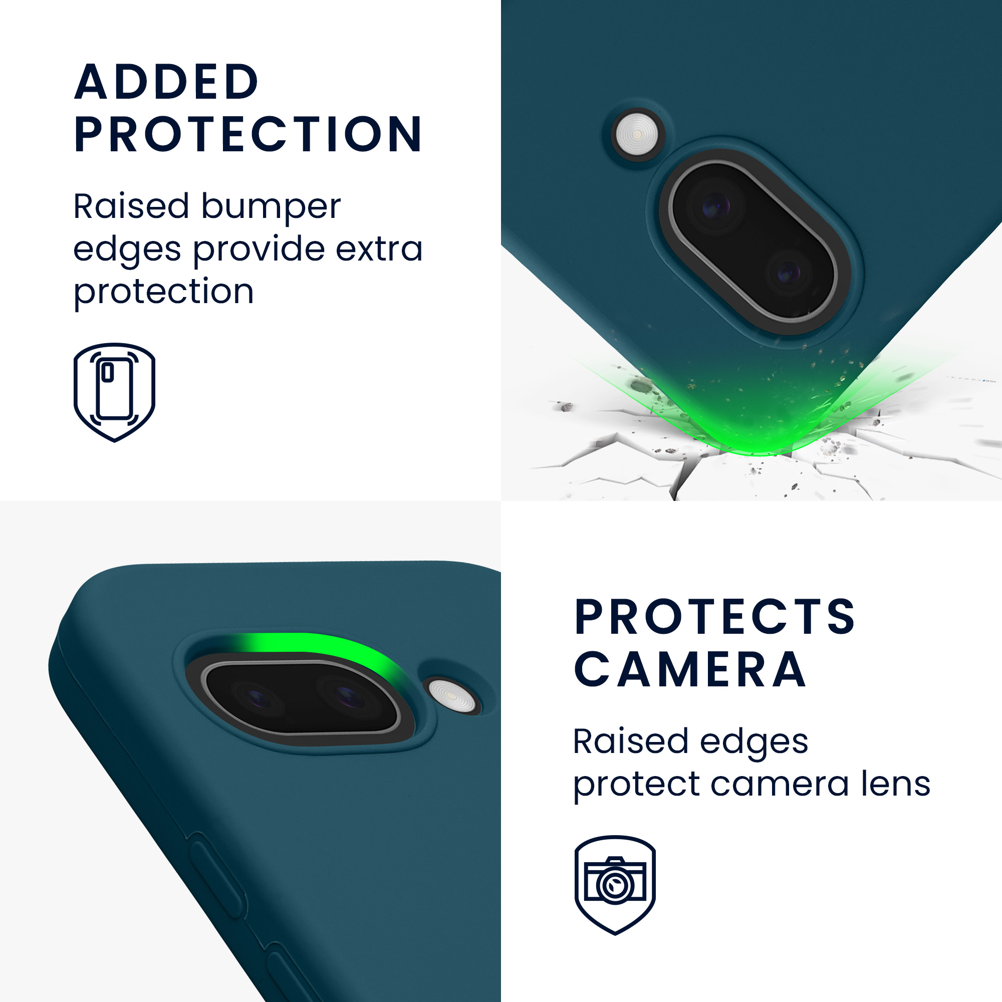 Matný TPU silikonový kryt pro Google Pixel 9a kwmobile ‑ matná petrolejová