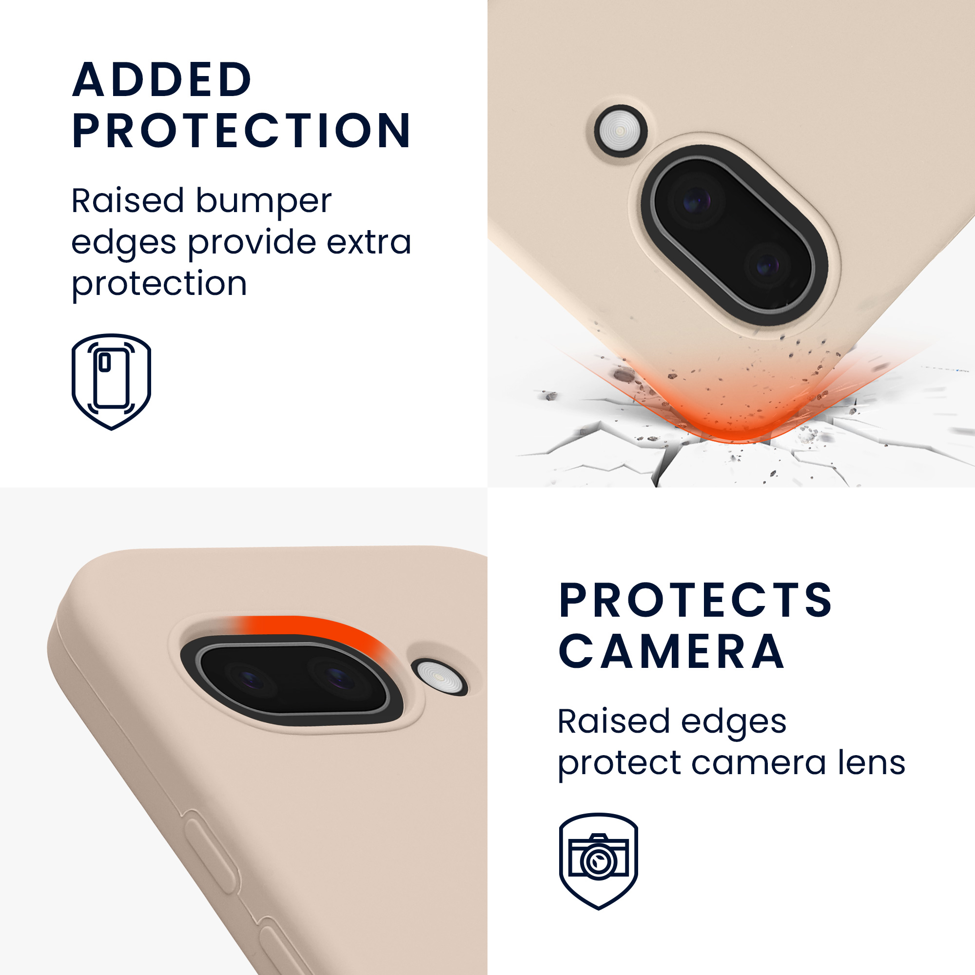 Silikonový kryt kwmobile pro Google Pixel 9a - krémová