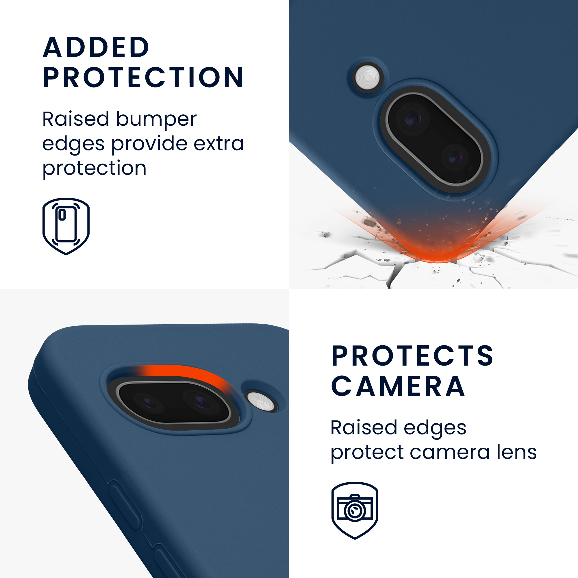 Silikonový kryt kwmobile pro Google Pixel 9a - námořnická modrá