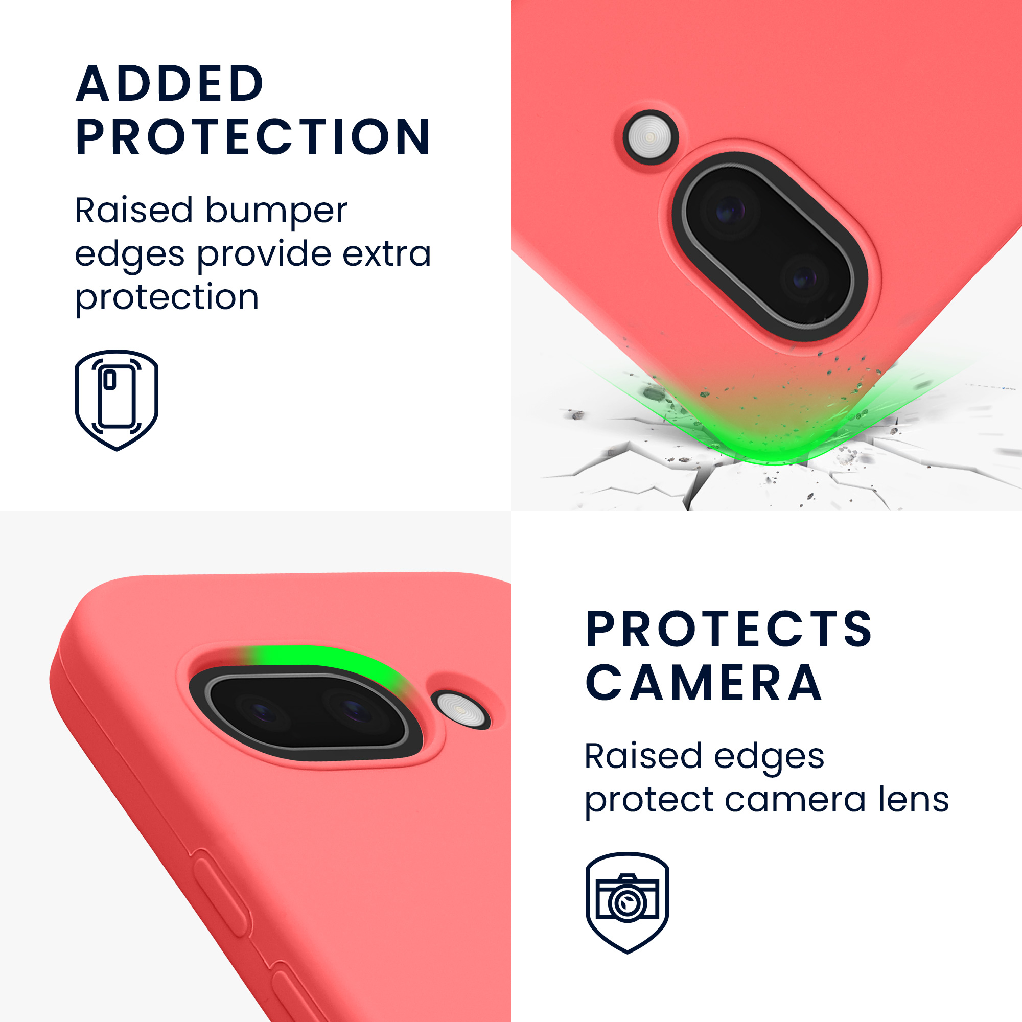 Silikonový kryt kwmobile pro Google Pixel 9a - neonově korálová