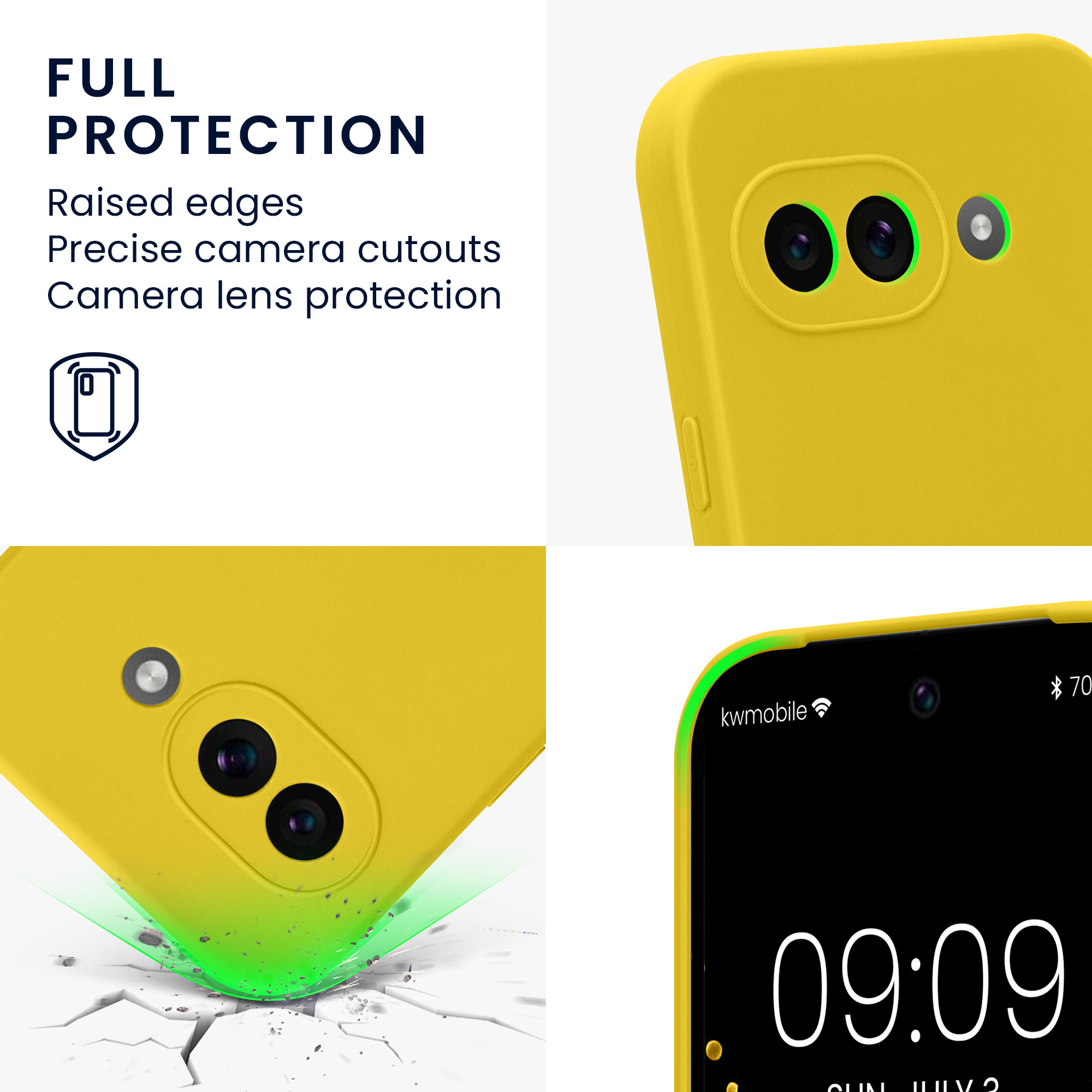 Silikonový kryt kwmobile pro Google Pixel 9a - zářivě žlutá
