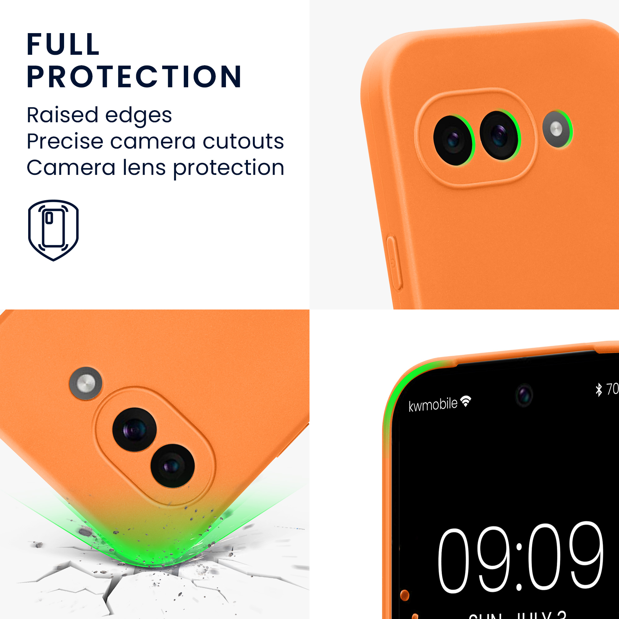 Silikonový kryt kwmobile pro Google Pixel 9a - oranžová