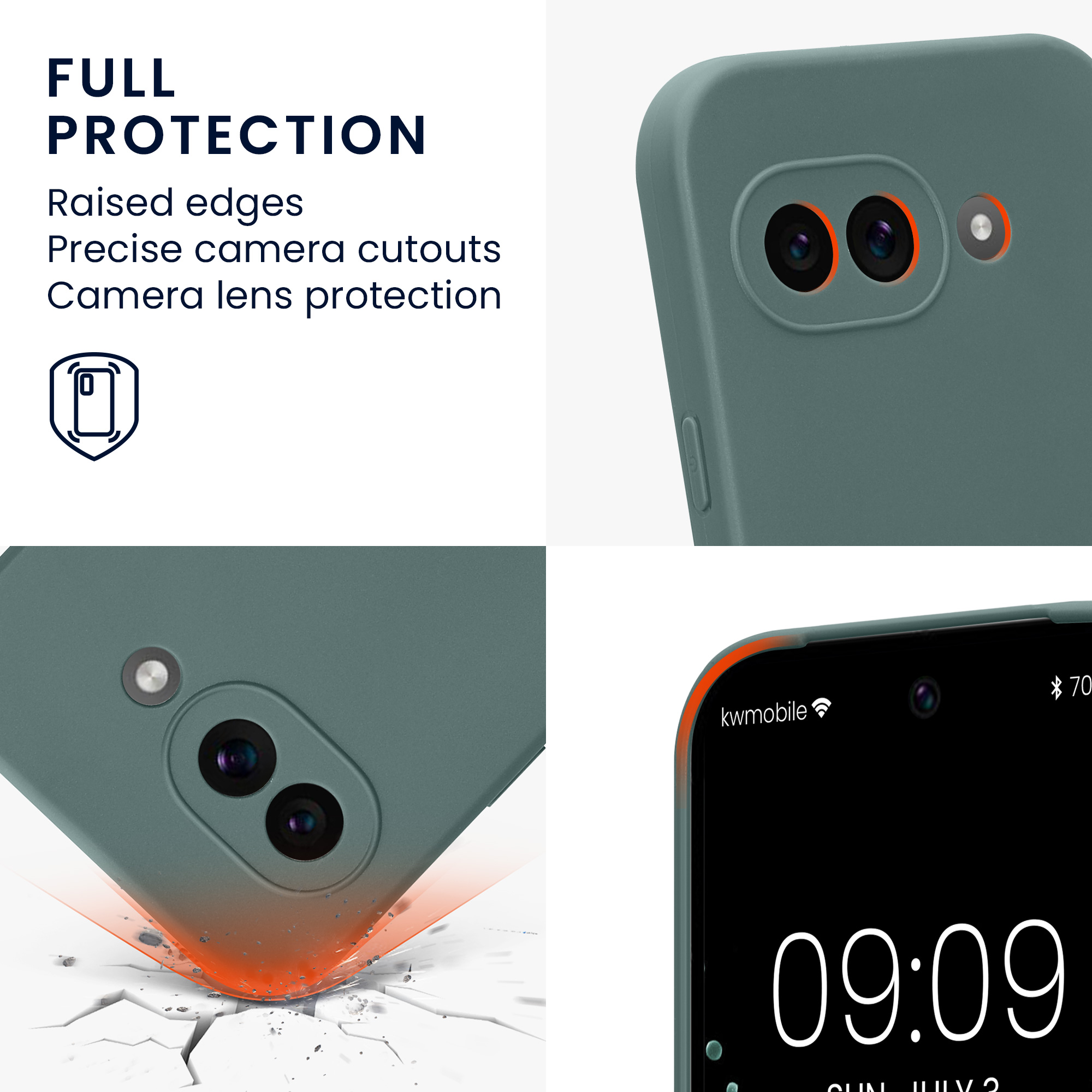 Silikonový kryt kwmobile pro Google Pixel 9a - modrozelená