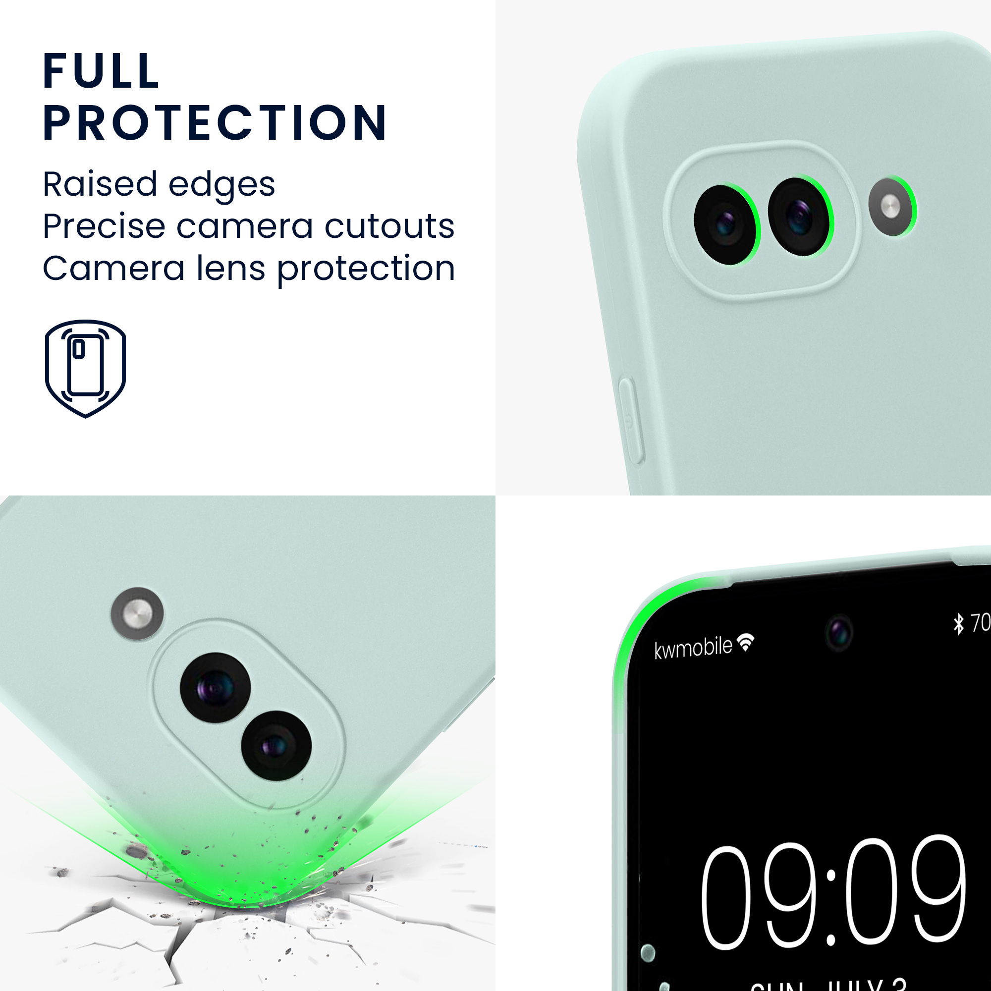 Silikonový kryt kwmobile pro Google Pixel 9a - mátová