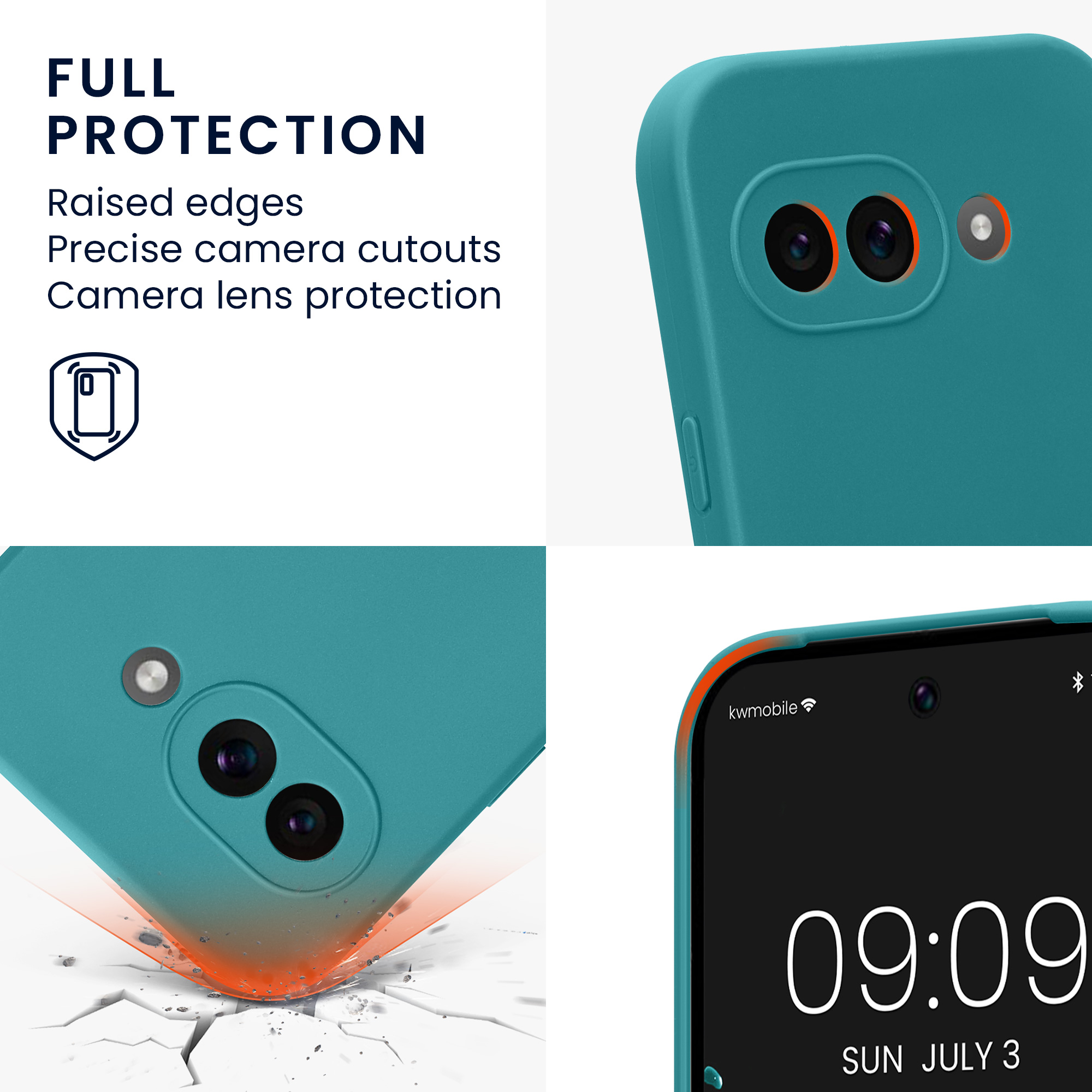 Silikonový kryt kwmobile pro Google Pixel 9a - tyrkysová matná