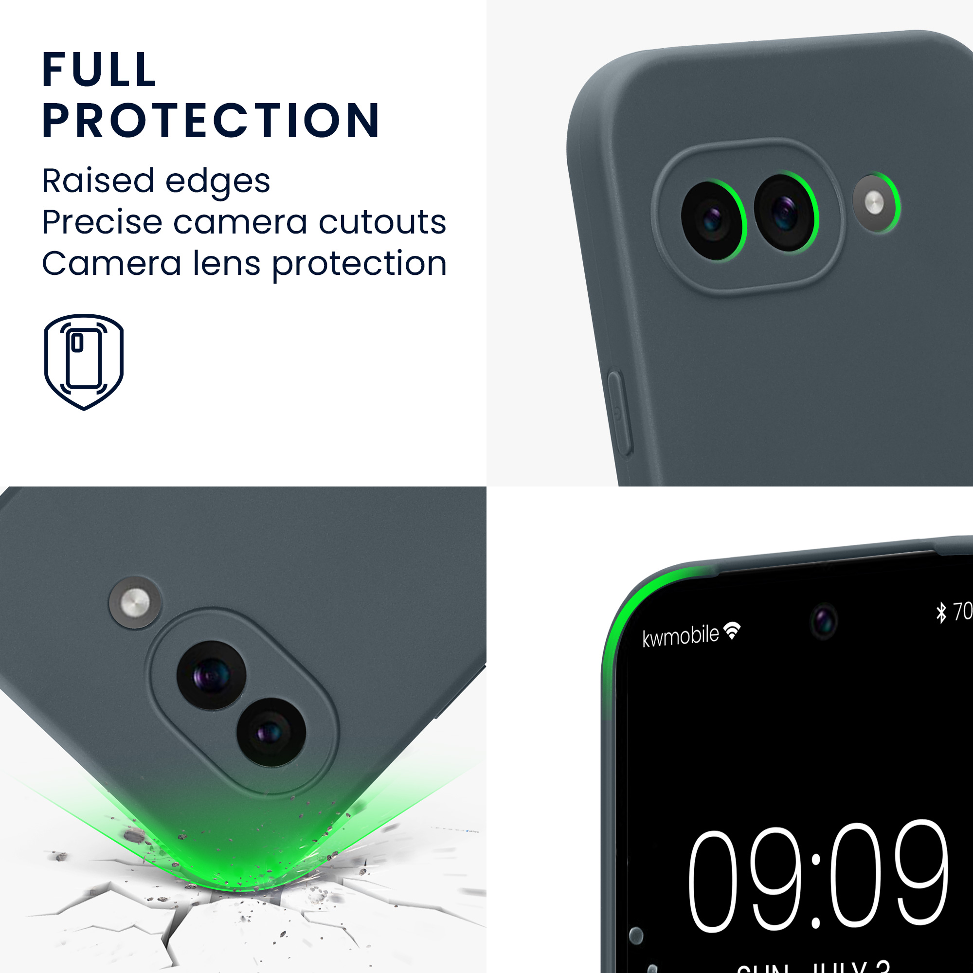 Silikonový kryt kwmobile pro Google Pixel 9a - tmavě šedá