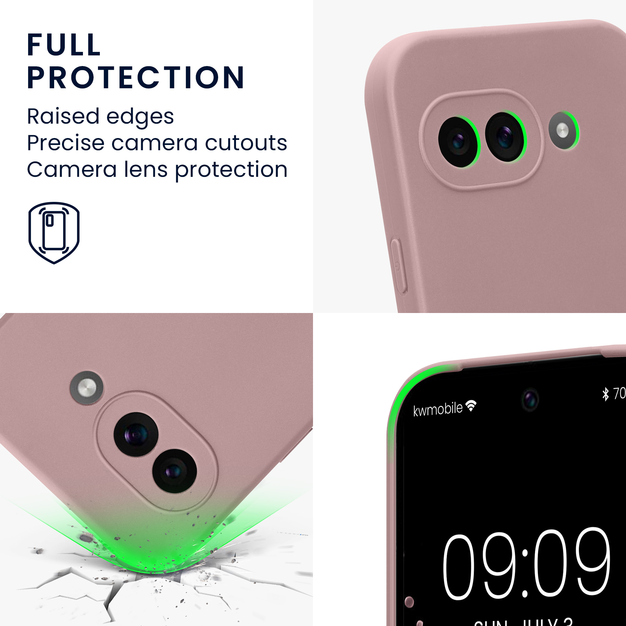 Silikonový kryt kwmobile pro Google Pixel 9a - nude lila