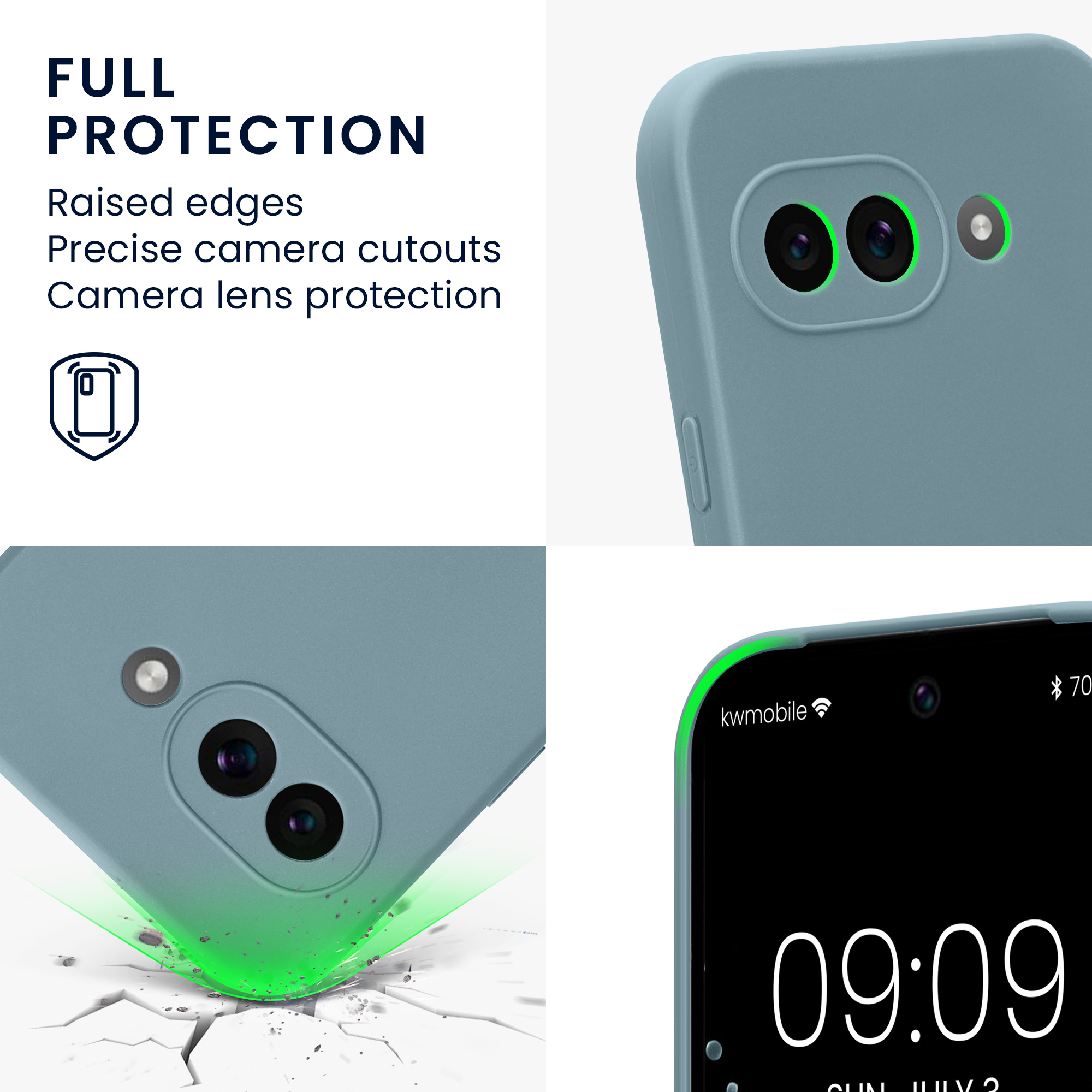 Silikonový kryt kwmobile pro Google Pixel 9a - kamenná