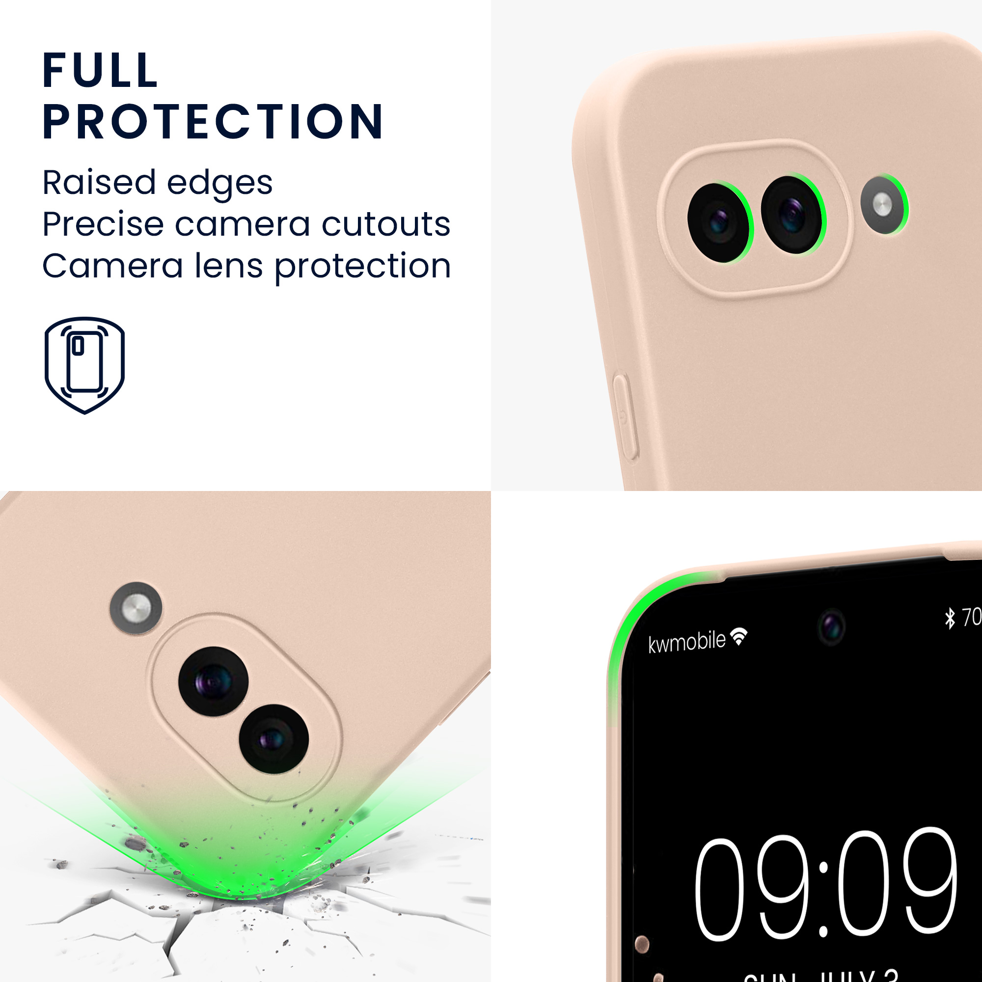 Silikonový kryt kwmobile pro Google Pixel 9a - kokosová
